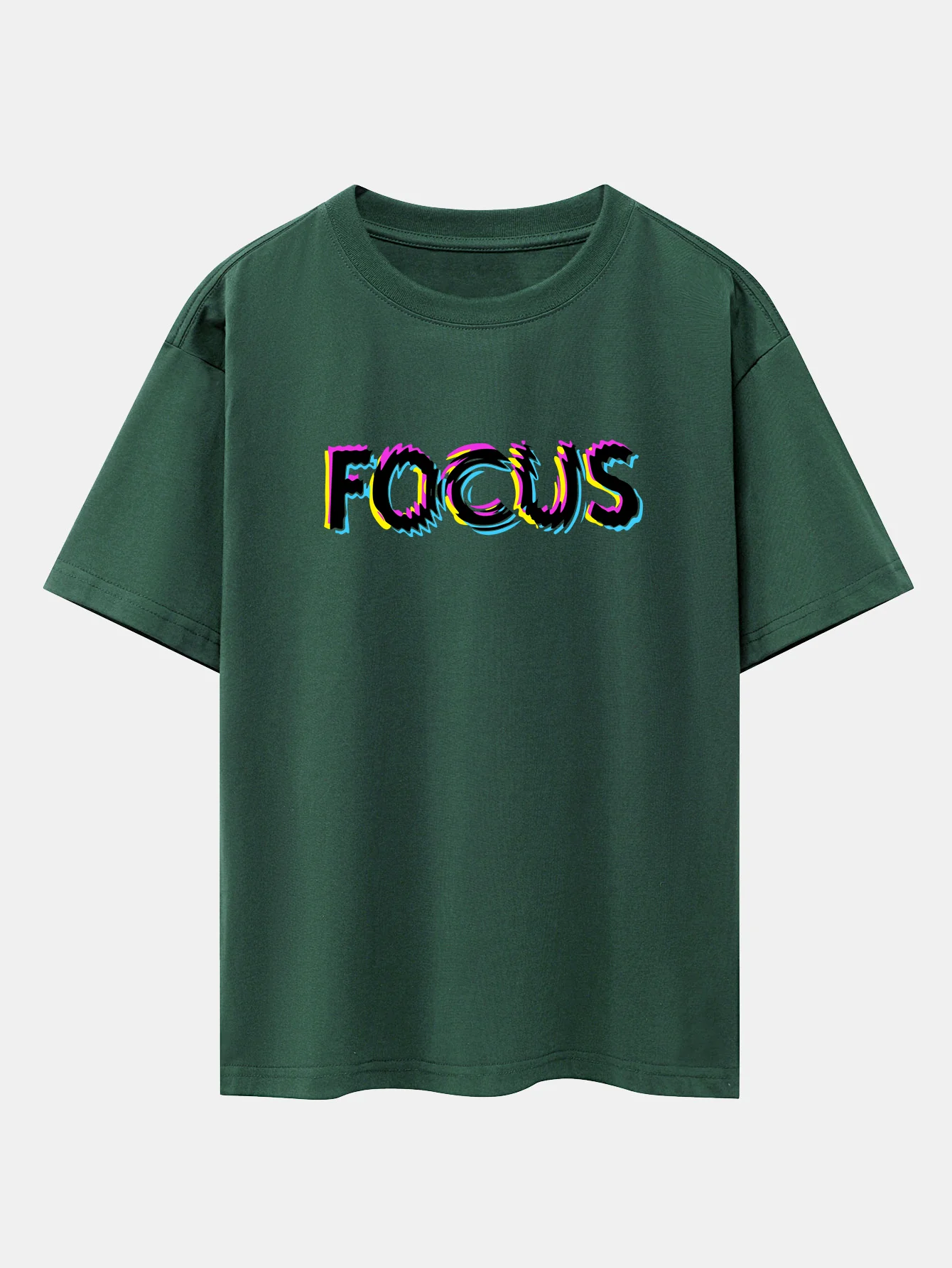 Focus Glitch Print Drop Shoulder Oversize T-Shirt - Image 8
