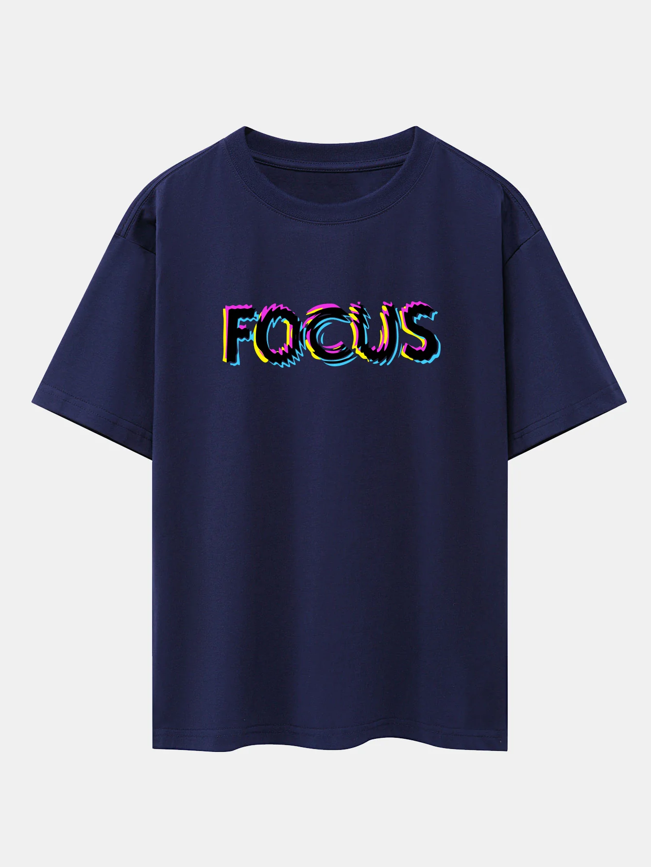 Focus Glitch Print Drop Shoulder Oversize T-Shirt - Image 9