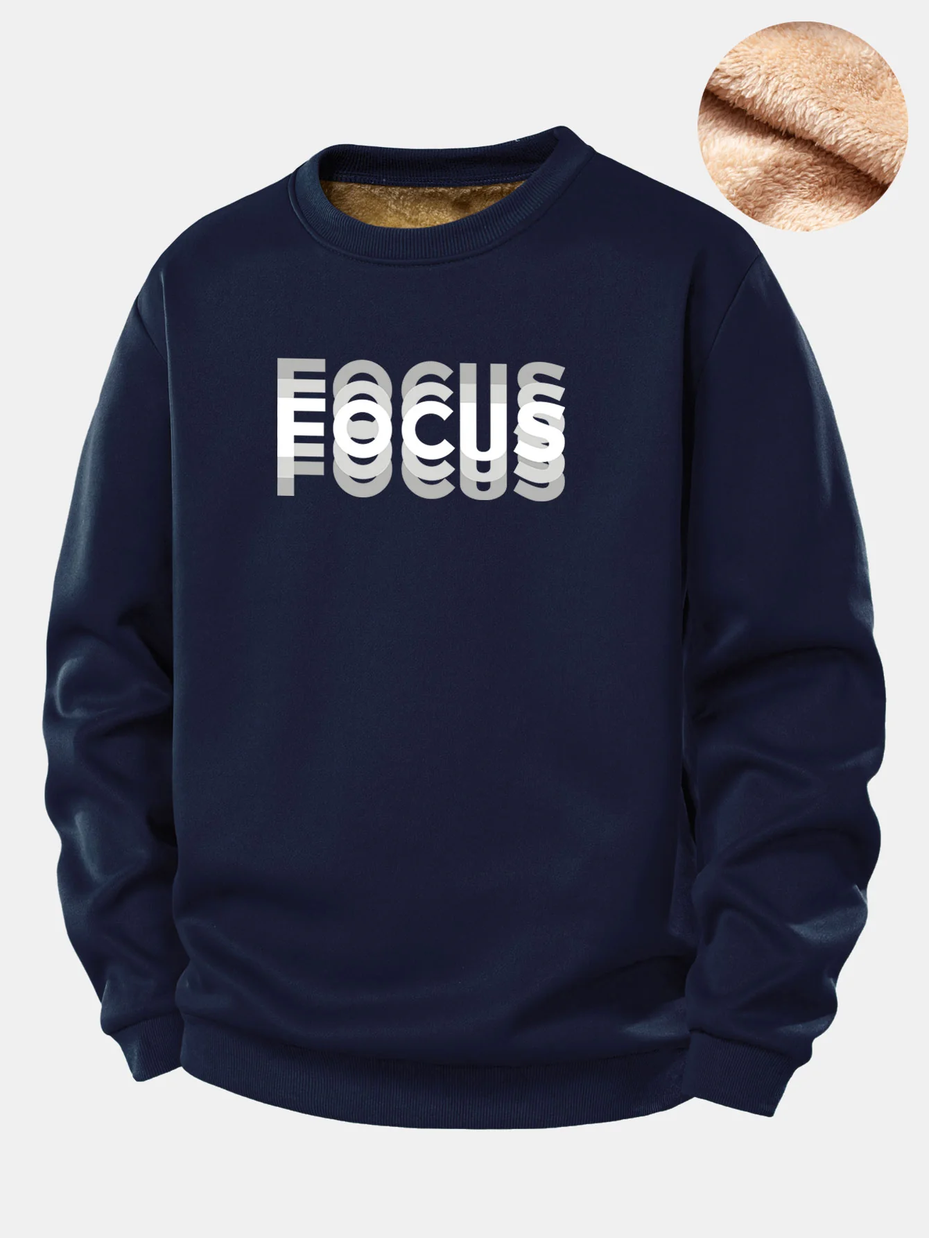 Focus Print Teddy Fleece Lined Sweatshirt - Image 3