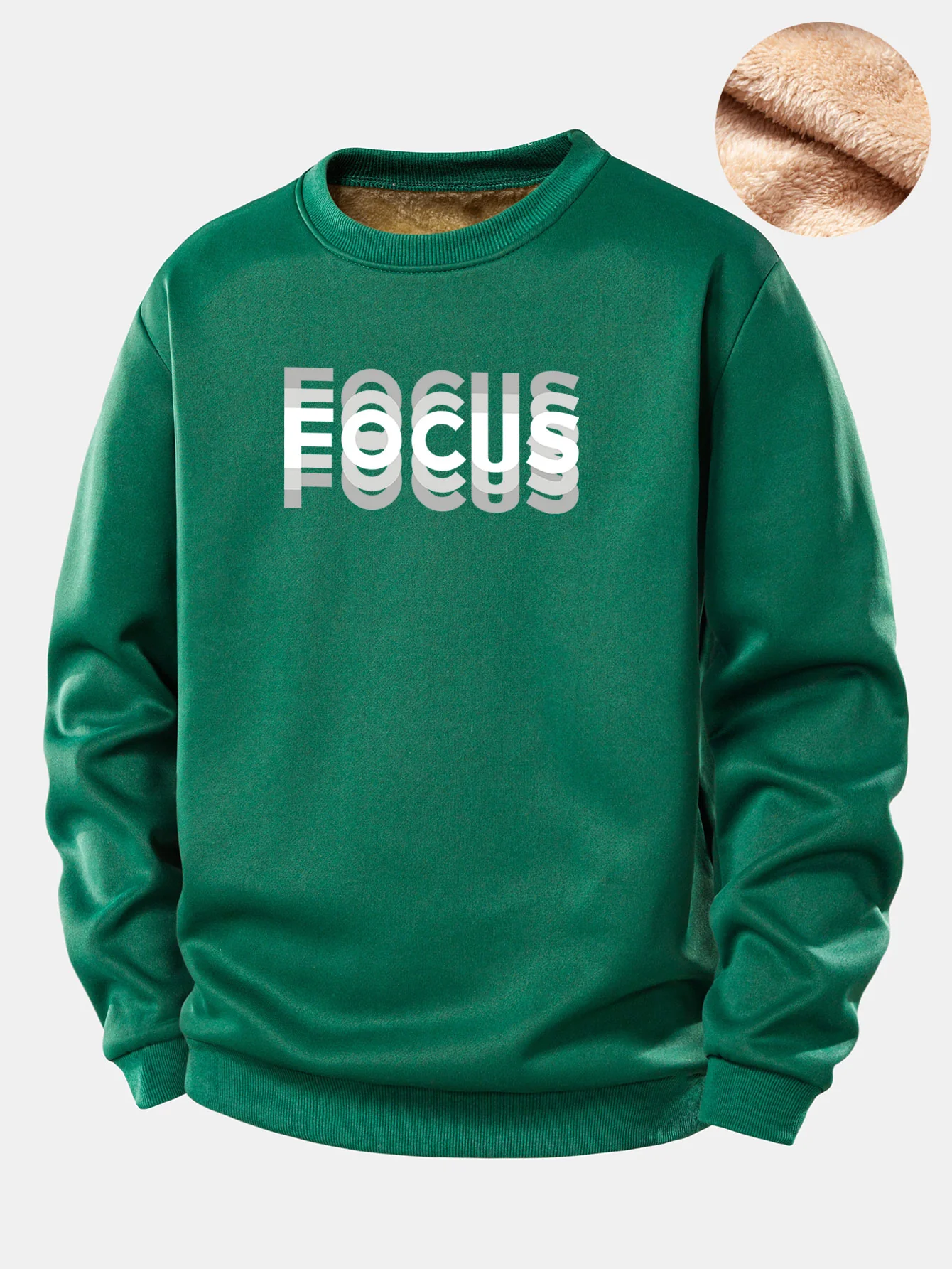 Focus Print Teddy Fleece Lined Sweatshirt - Image 6