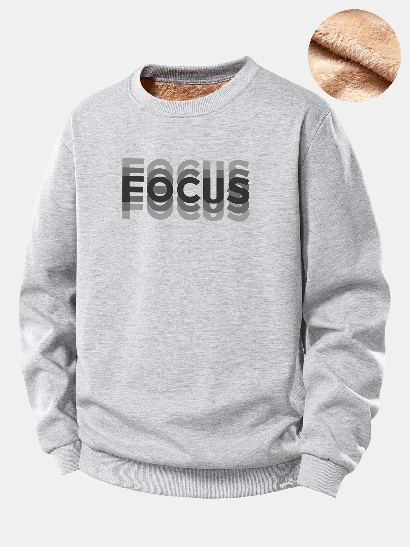 Focus Print Teddy Fleece Lined Sweatshirt - Image 7