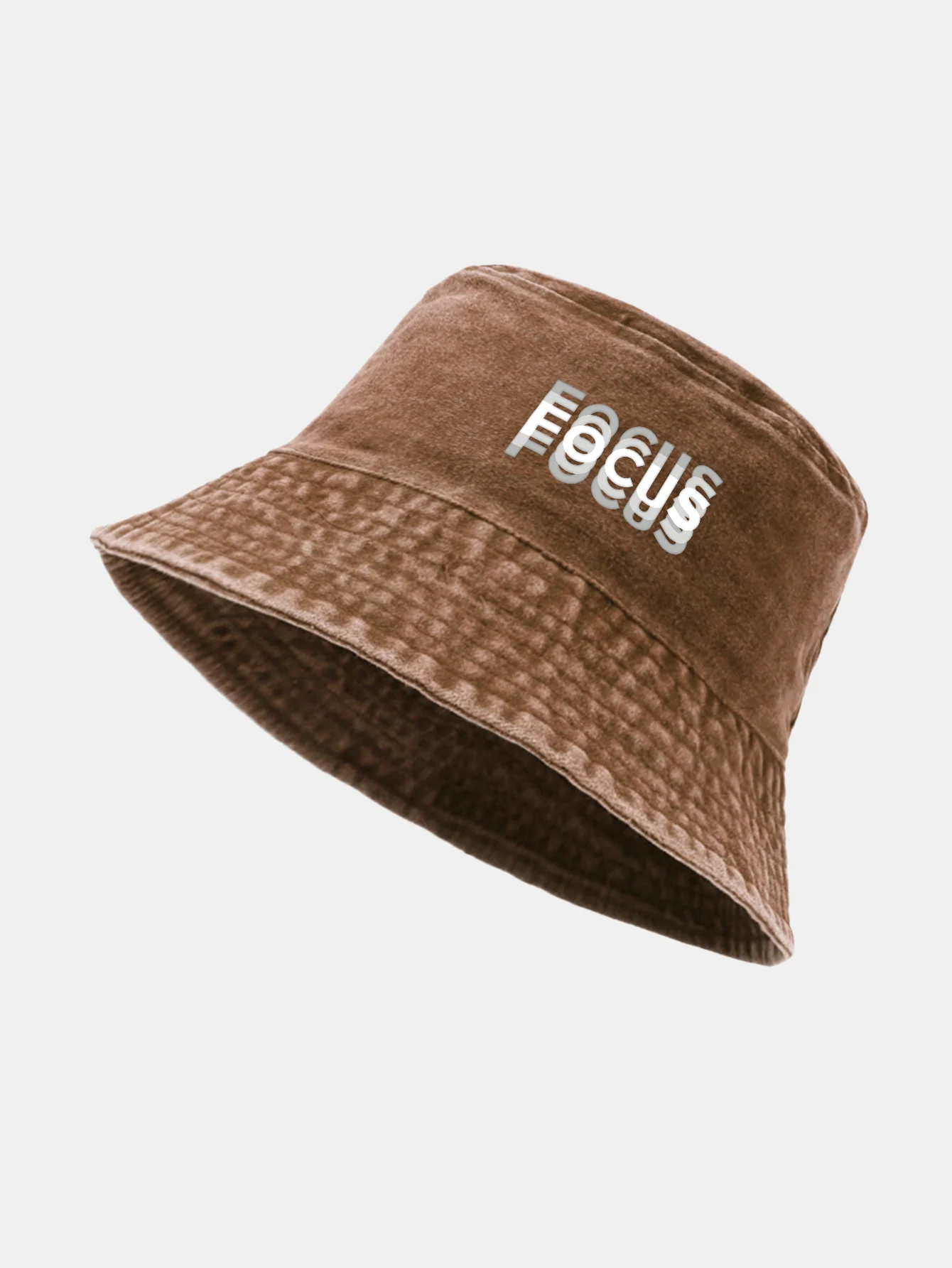 Focus Print Washed Distressed Bucket Hat - Image 10