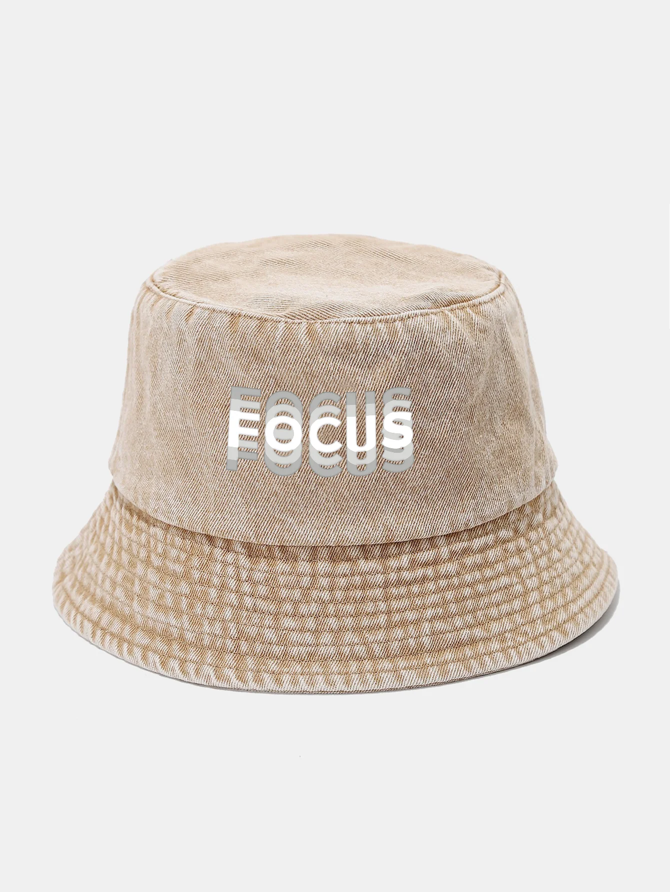 Focus Print Washed Distressed Bucket Hat - Image 11