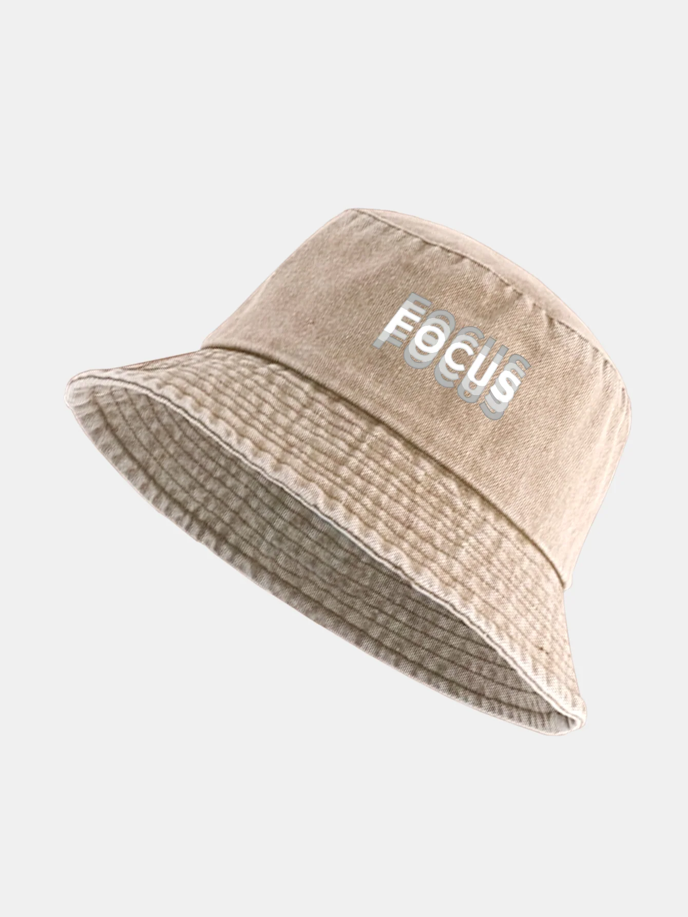Focus Print Washed Distressed Bucket Hat - Image 12