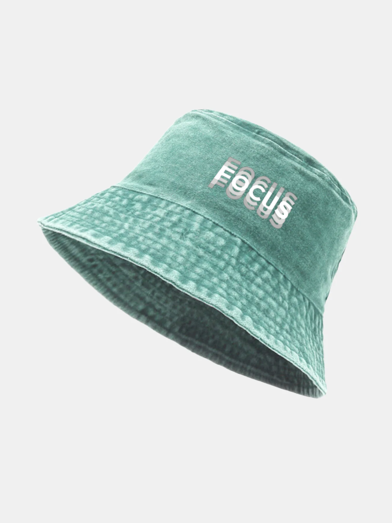 Focus Print Washed Distressed Bucket Hat - Image 14