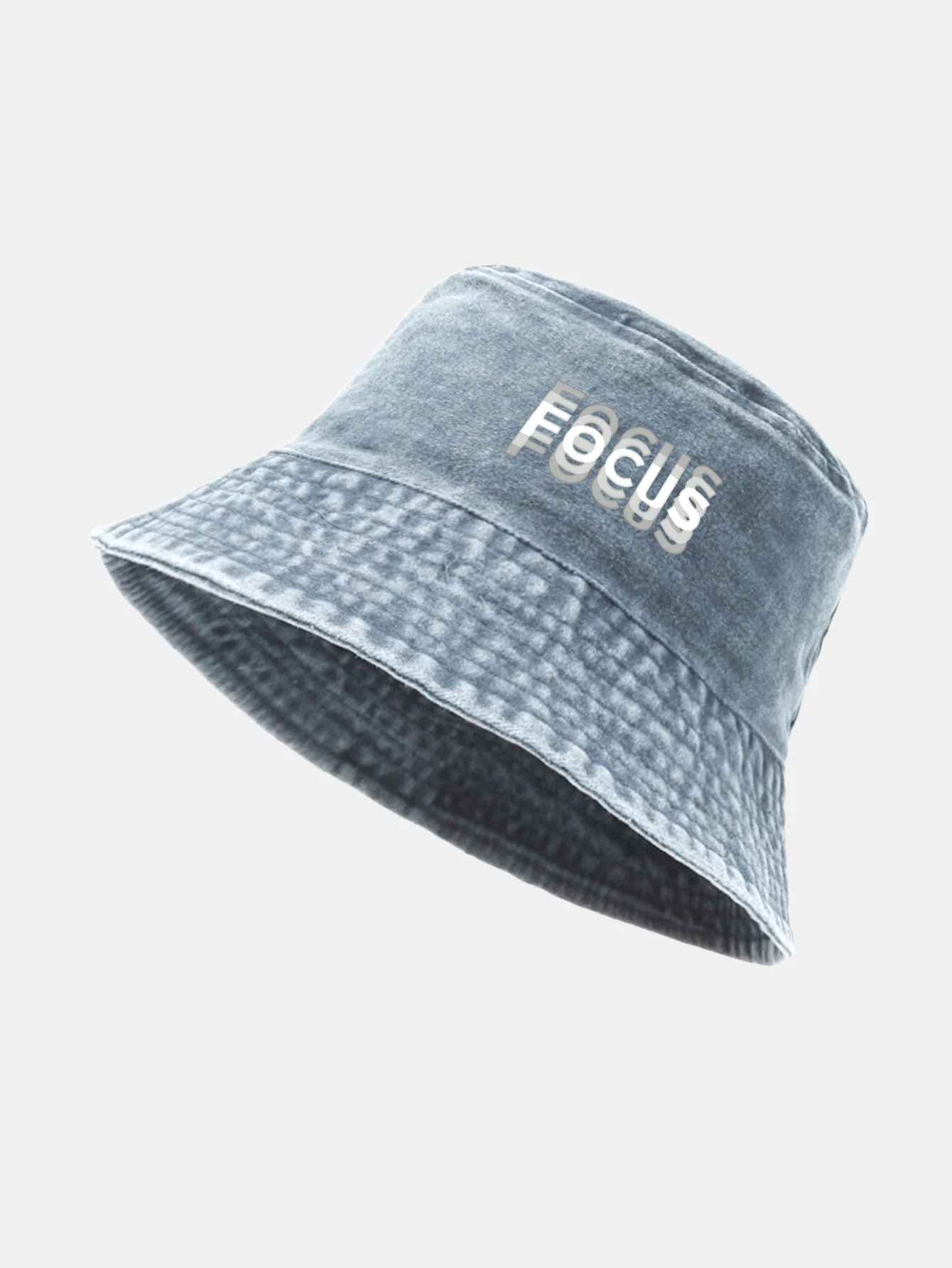 Focus Print Washed Distressed Bucket Hat - Image 16