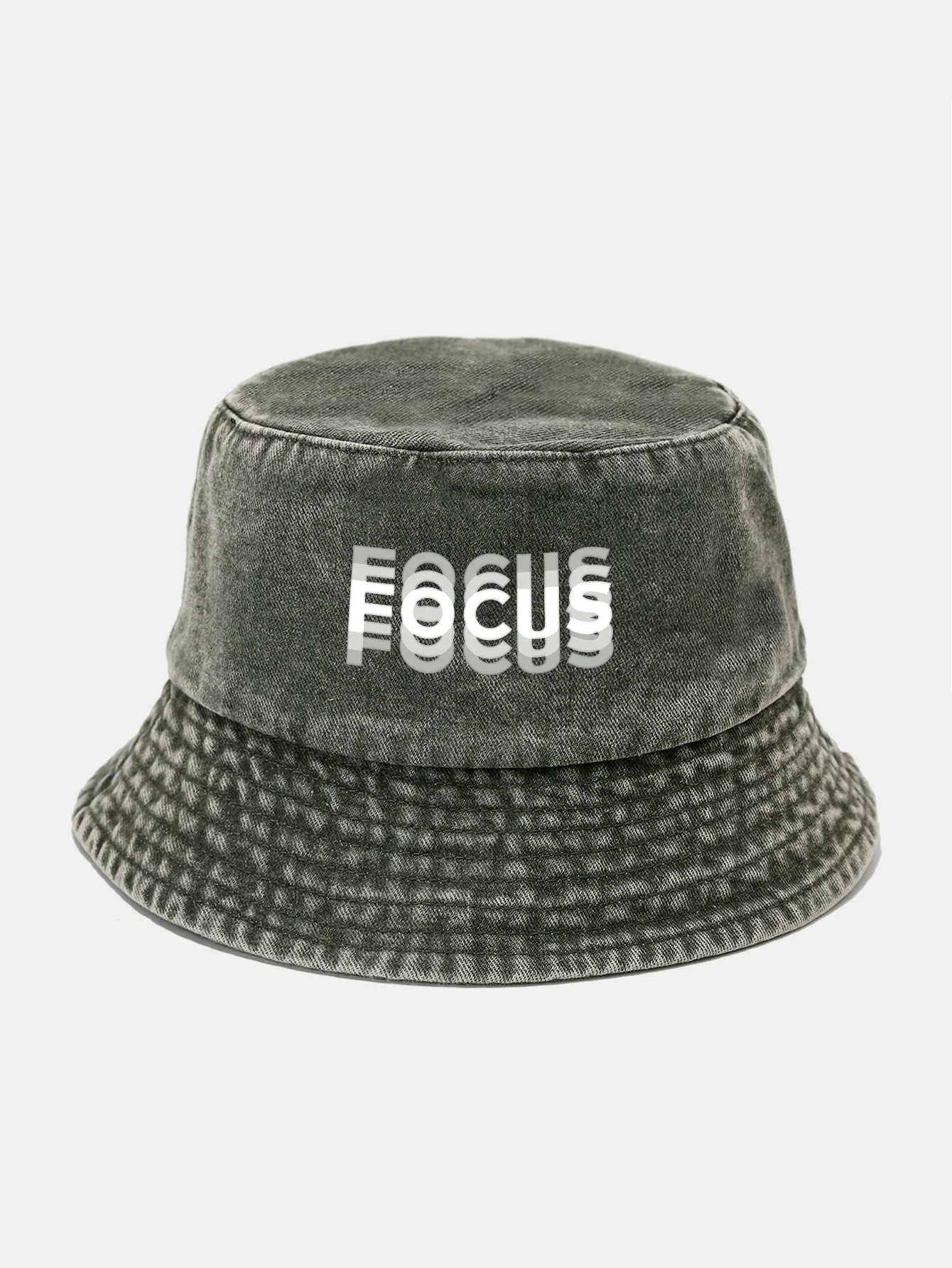 Focus Print Washed Distressed Bucket Hat - Image 17