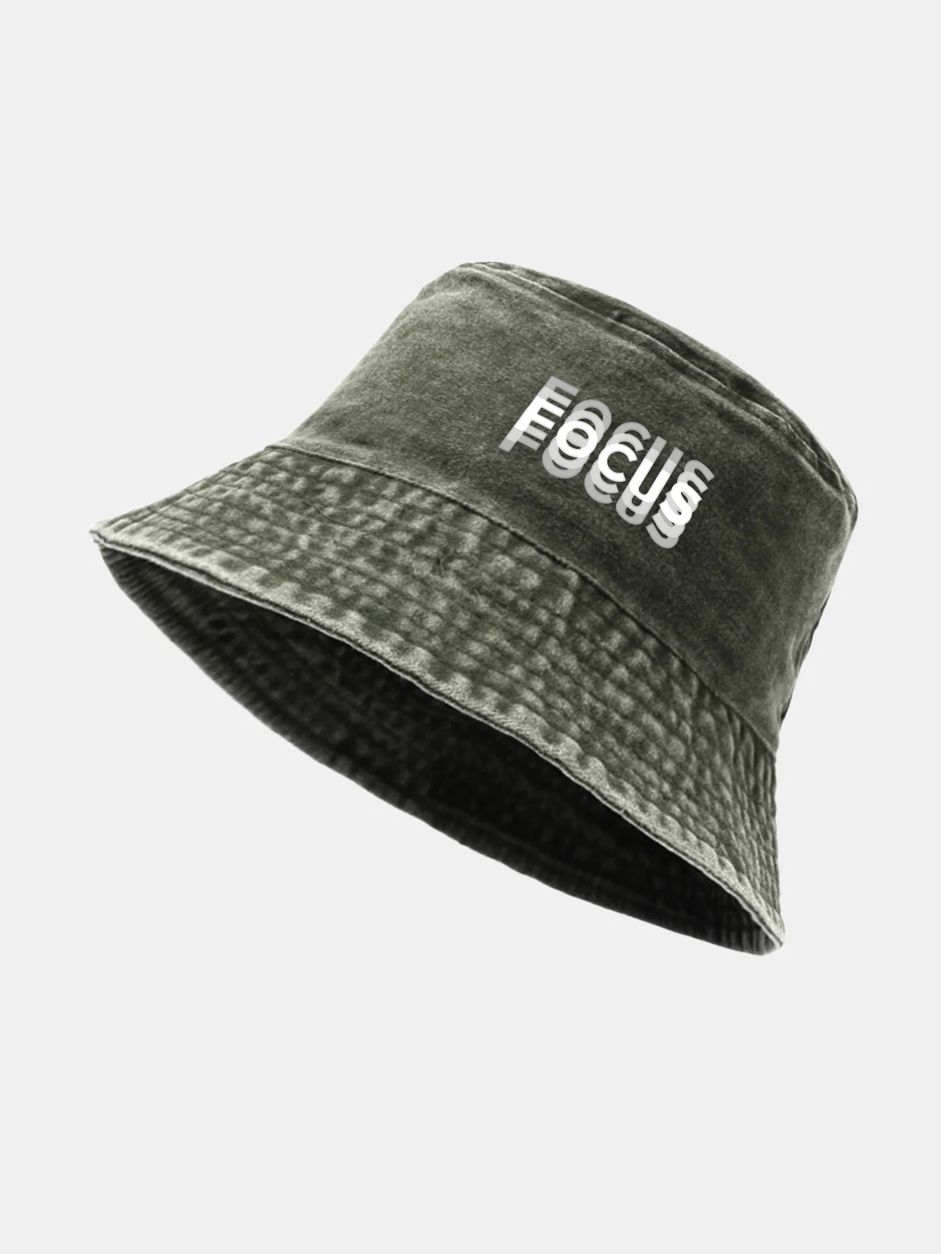 Focus Print Washed Distressed Bucket Hat - Image 18