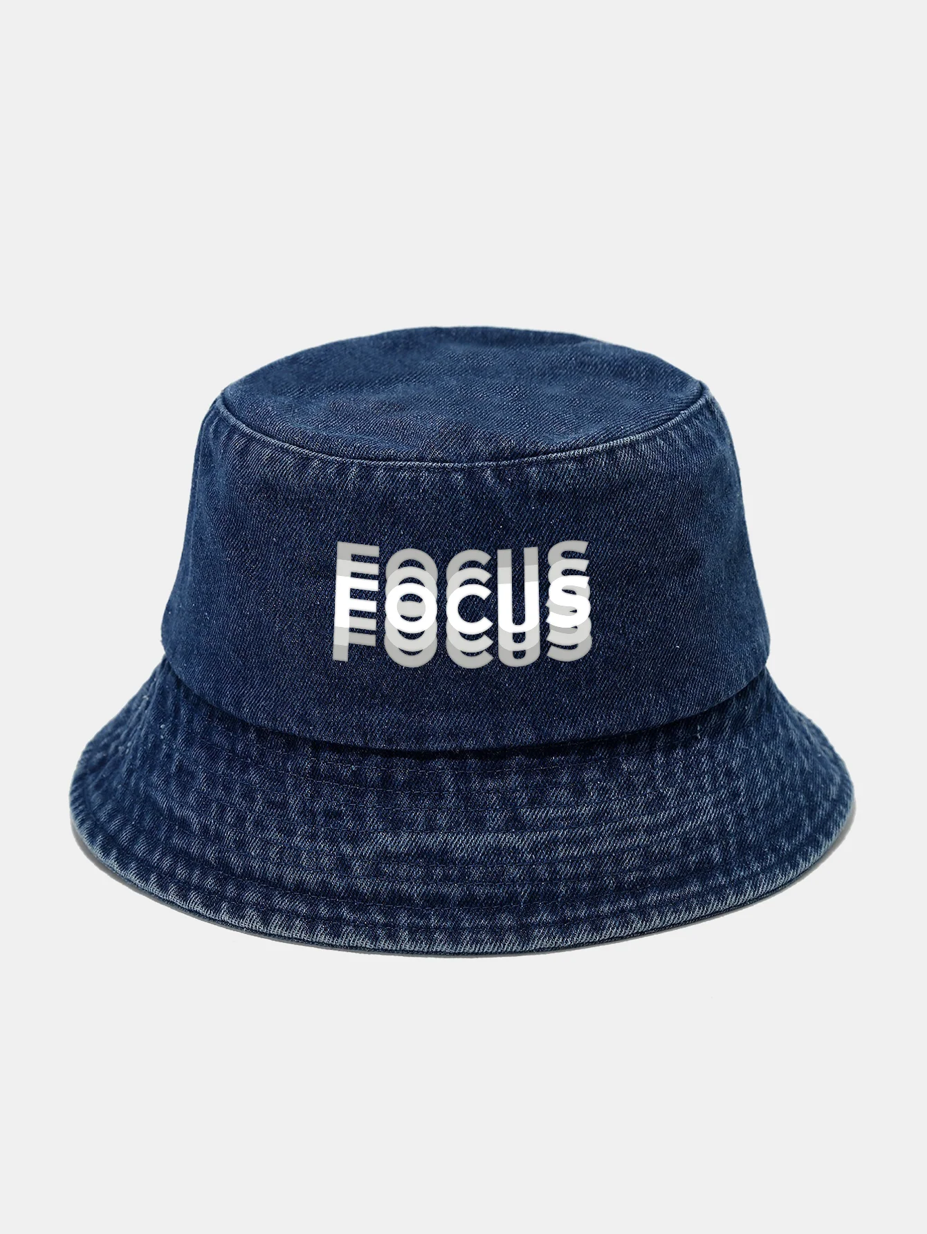 Focus Print Washed Distressed Bucket Hat - Image 3
