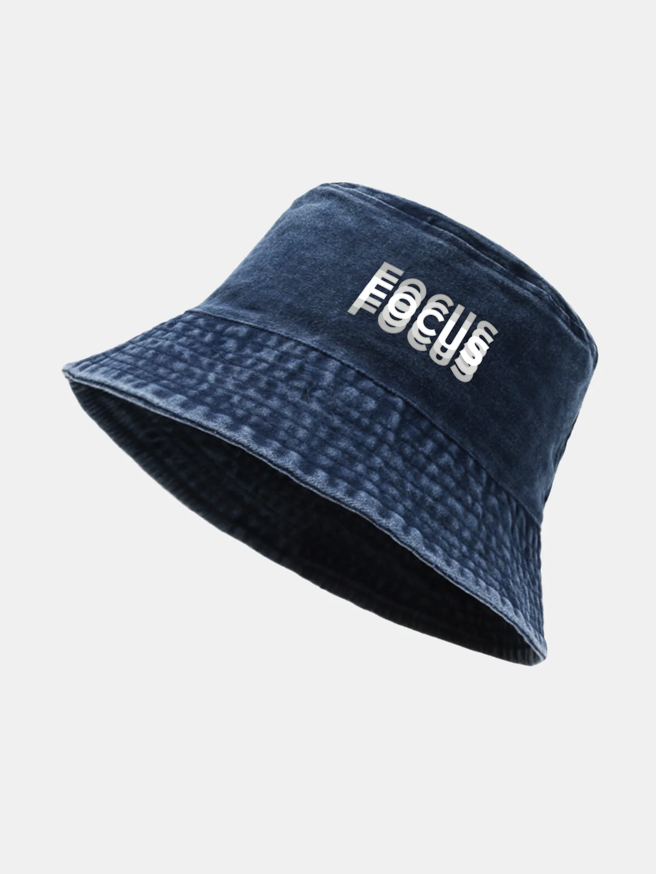 Focus Print Washed Distressed Bucket Hat - Image 4