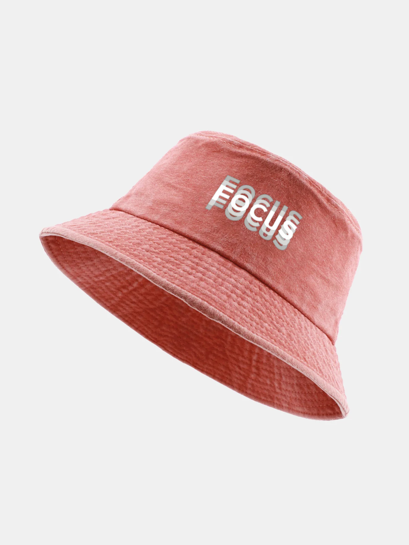 Focus Print Washed Distressed Bucket Hat - Image 6