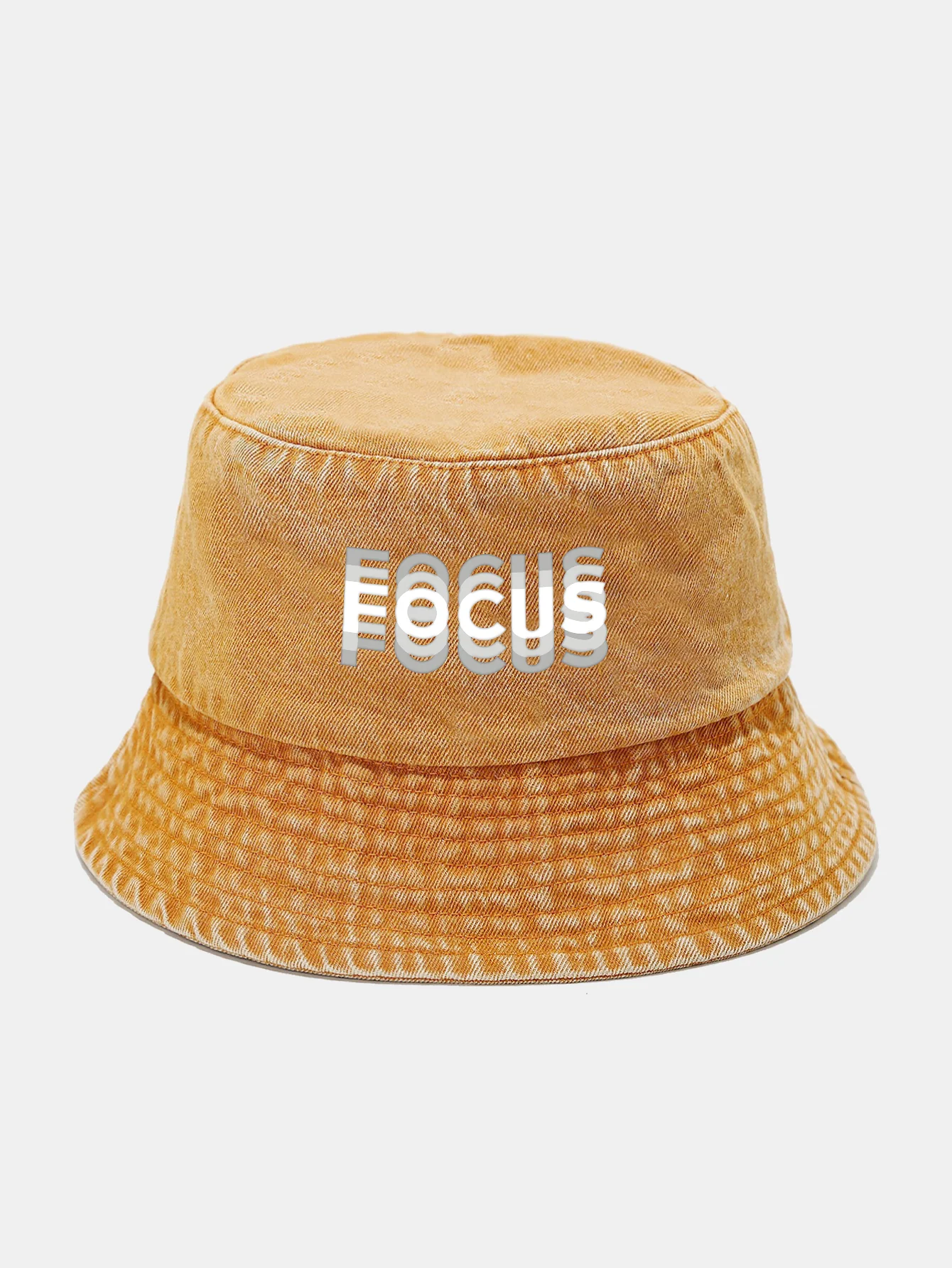 Focus Print Washed Distressed Bucket Hat - Image 7