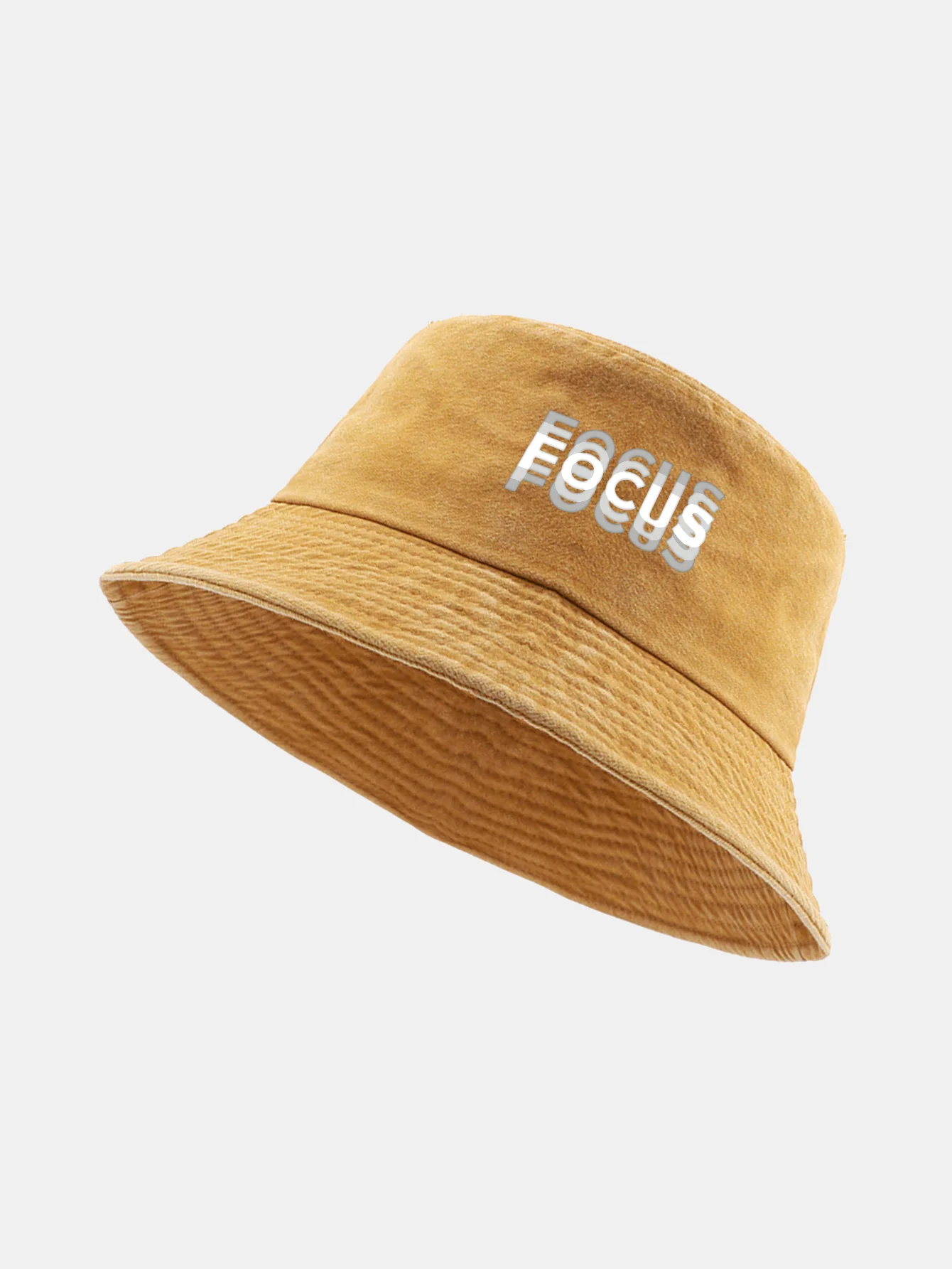 Focus Print Washed Distressed Bucket Hat - Image 8