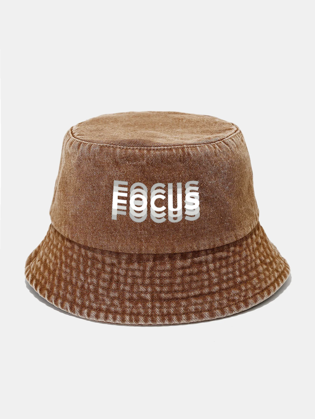 Focus Print Washed Distressed Bucket Hat - Image 9