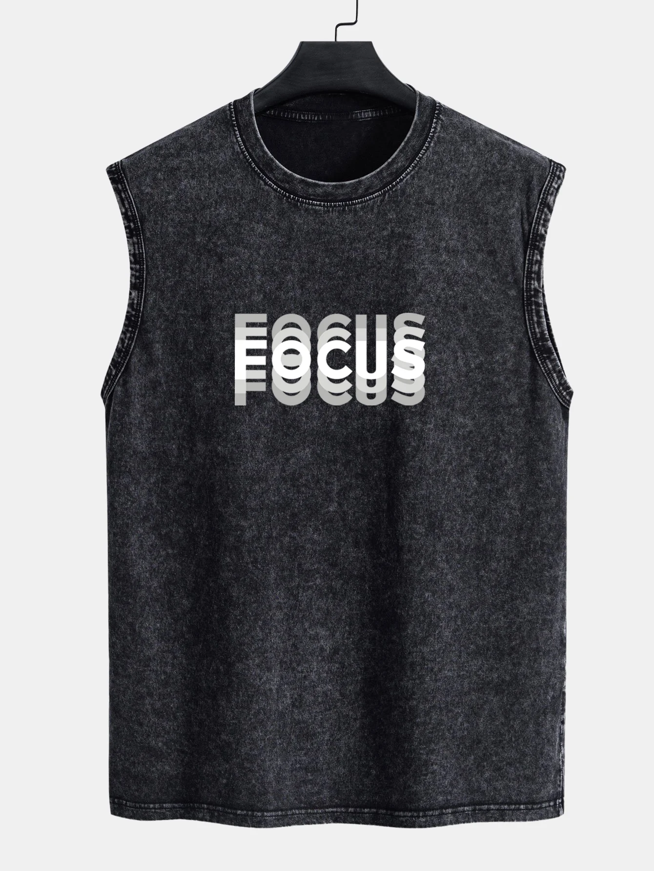 Focus Print Gewaschenes Verwaschenes Tanktop