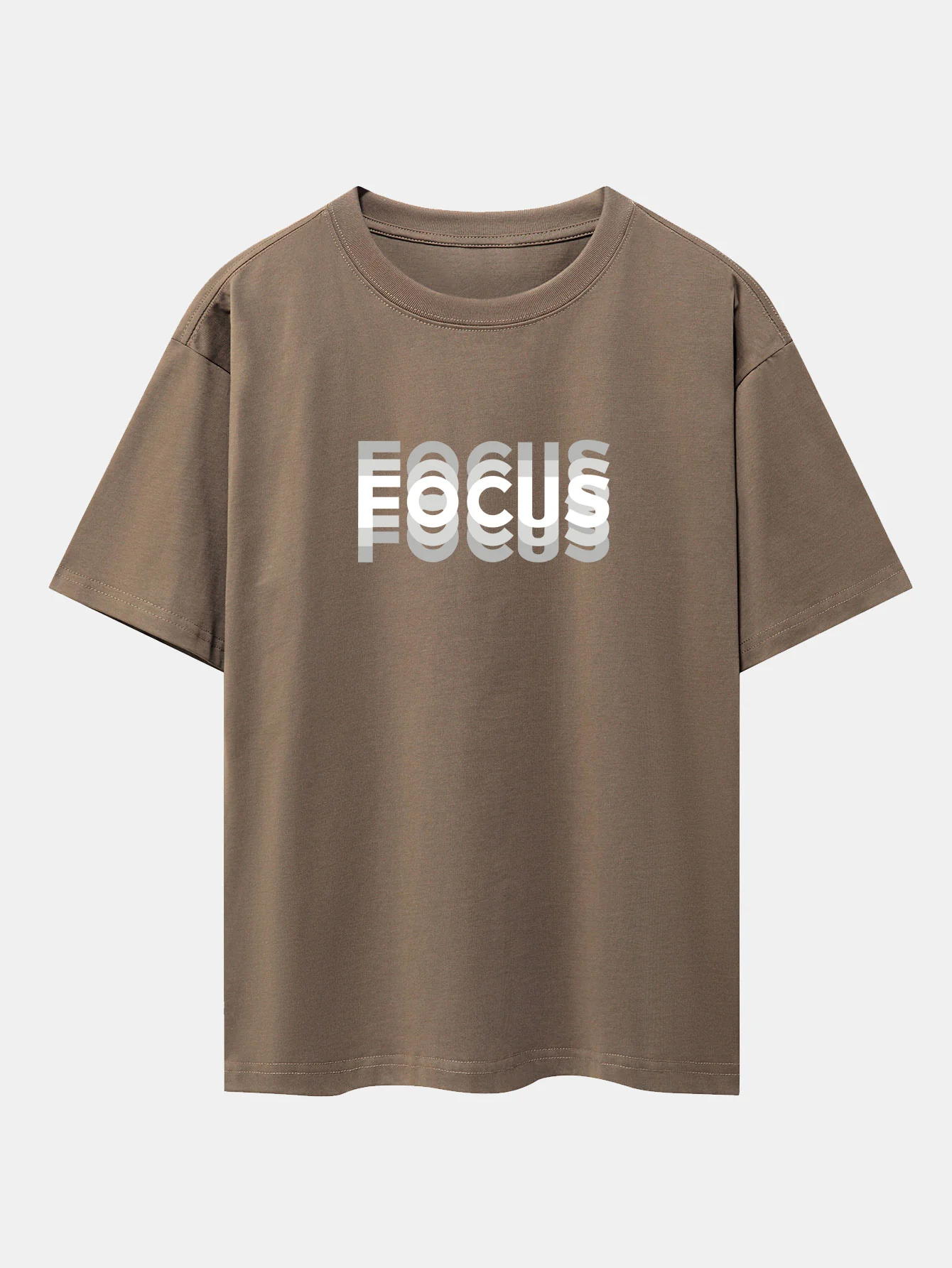 Focus Slogan Print Drop Shoulder Oversize T-Shirt - Image 3