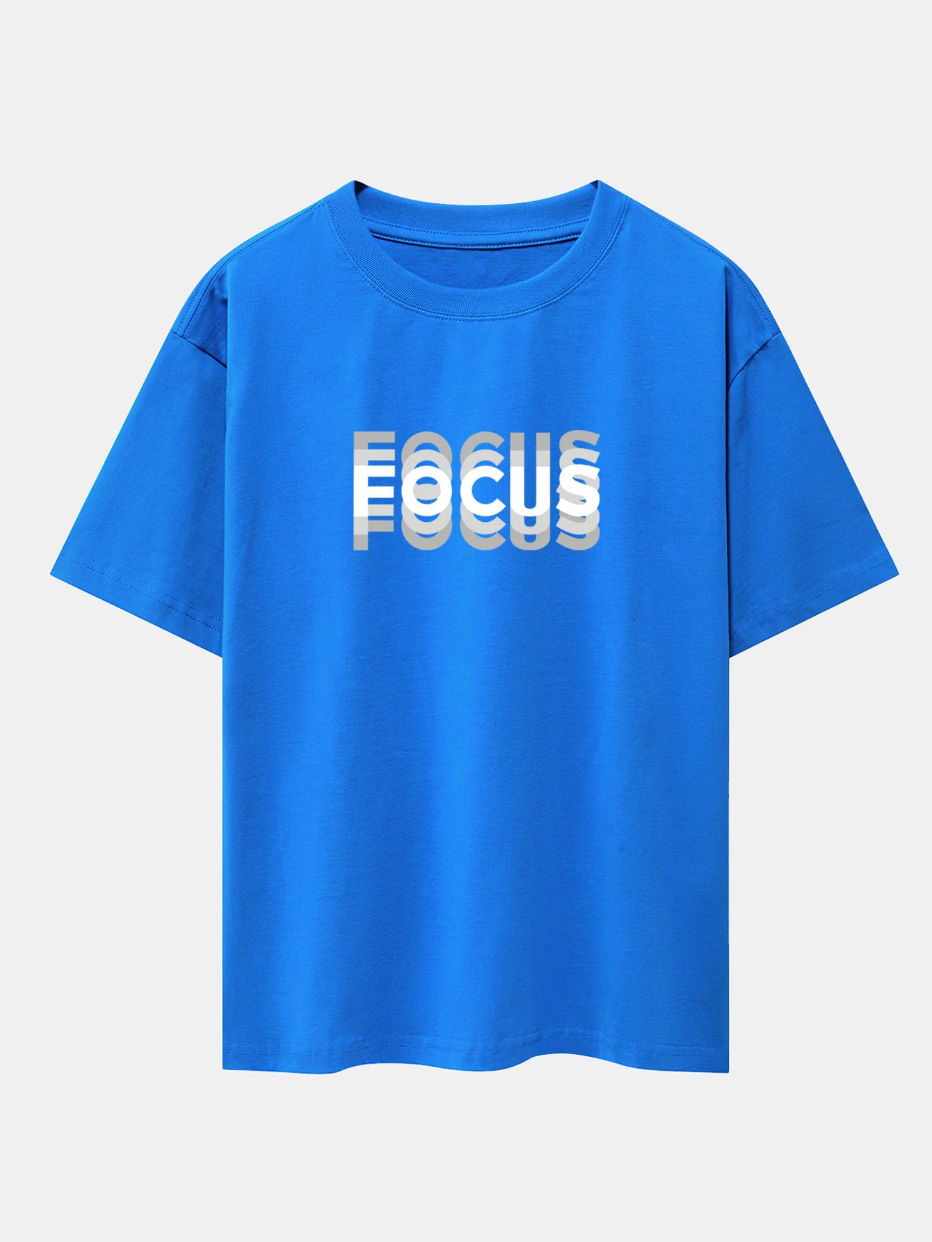 Focus Slogan Print Drop Shoulder Oversize T-Shirt - Image 5