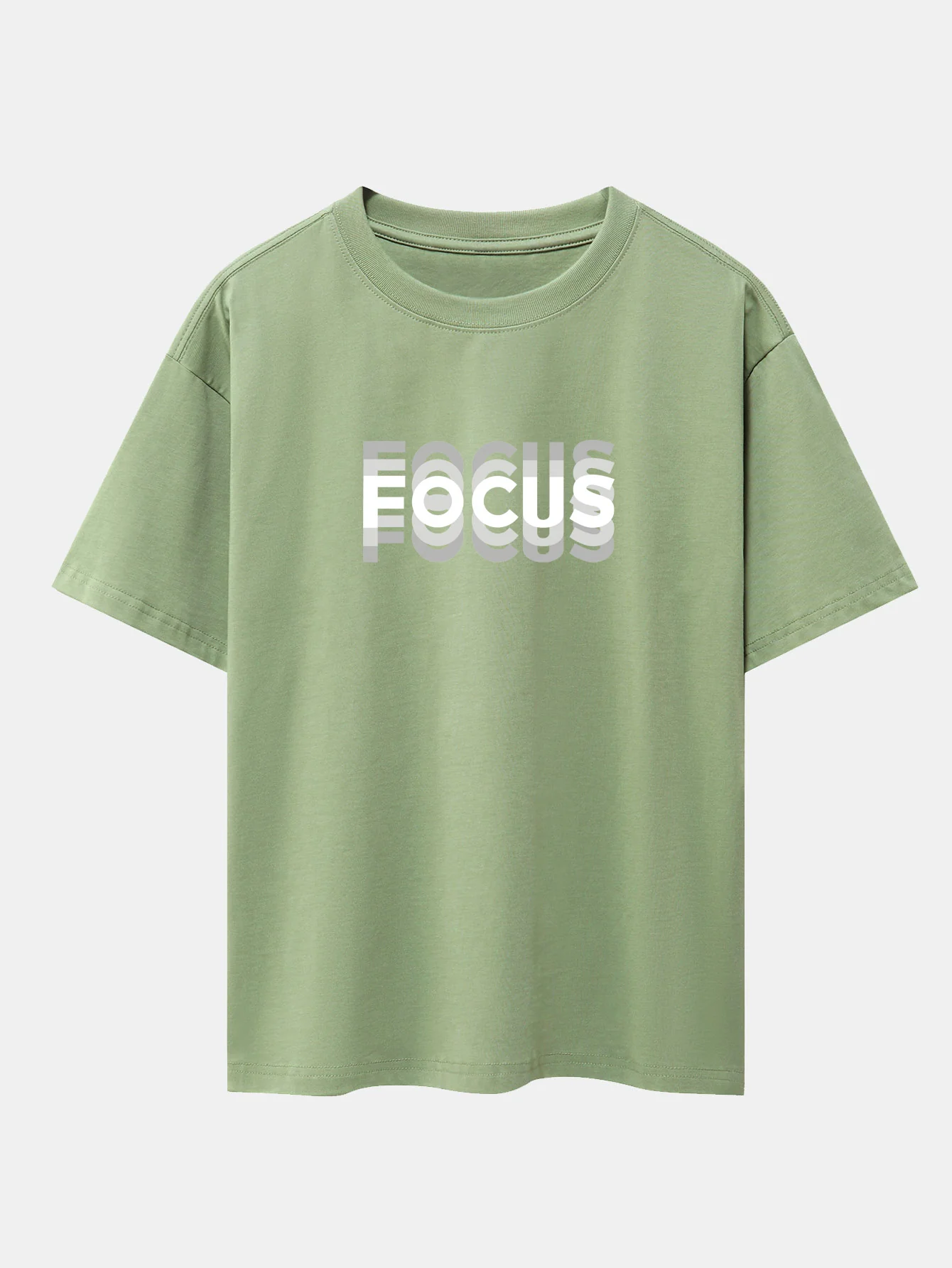 Focus Slogan Print Drop Shoulder Oversize T-Shirt - Image 6
