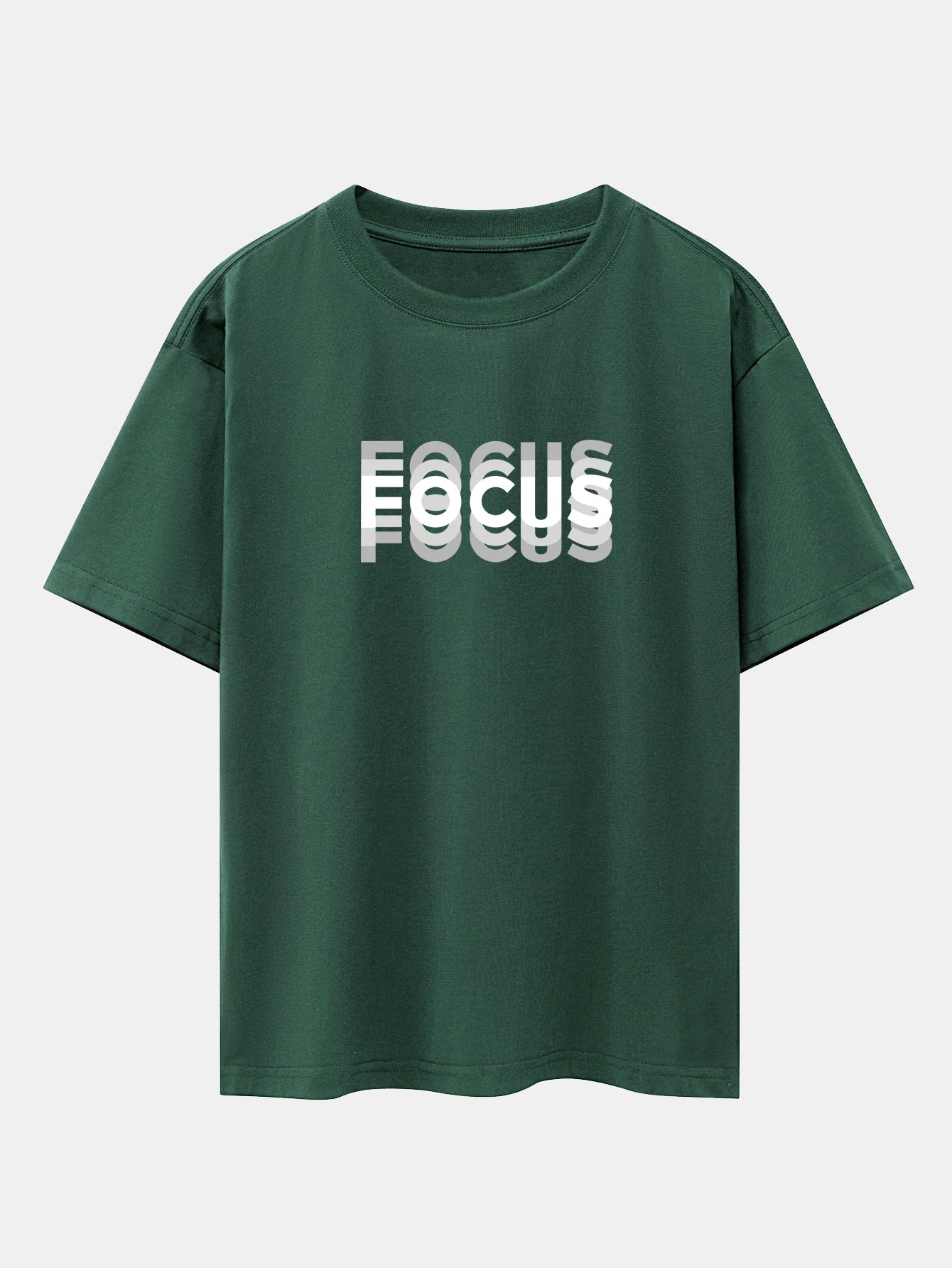 Focus Slogan Print Drop Shoulder Oversize T-Shirt - Image 7