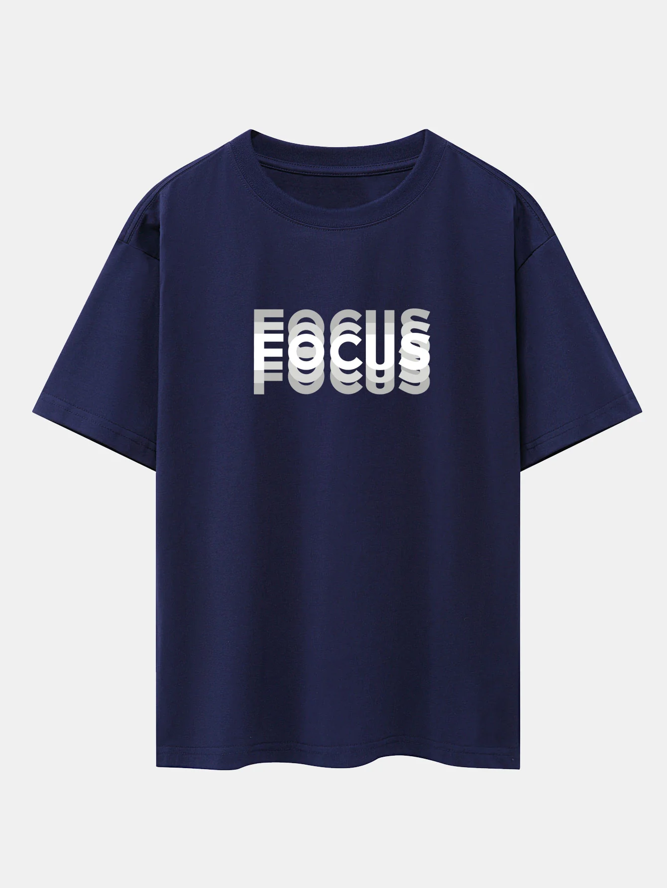 Focus Slogan Print Drop Shoulder Oversize T-Shirt - Image 8