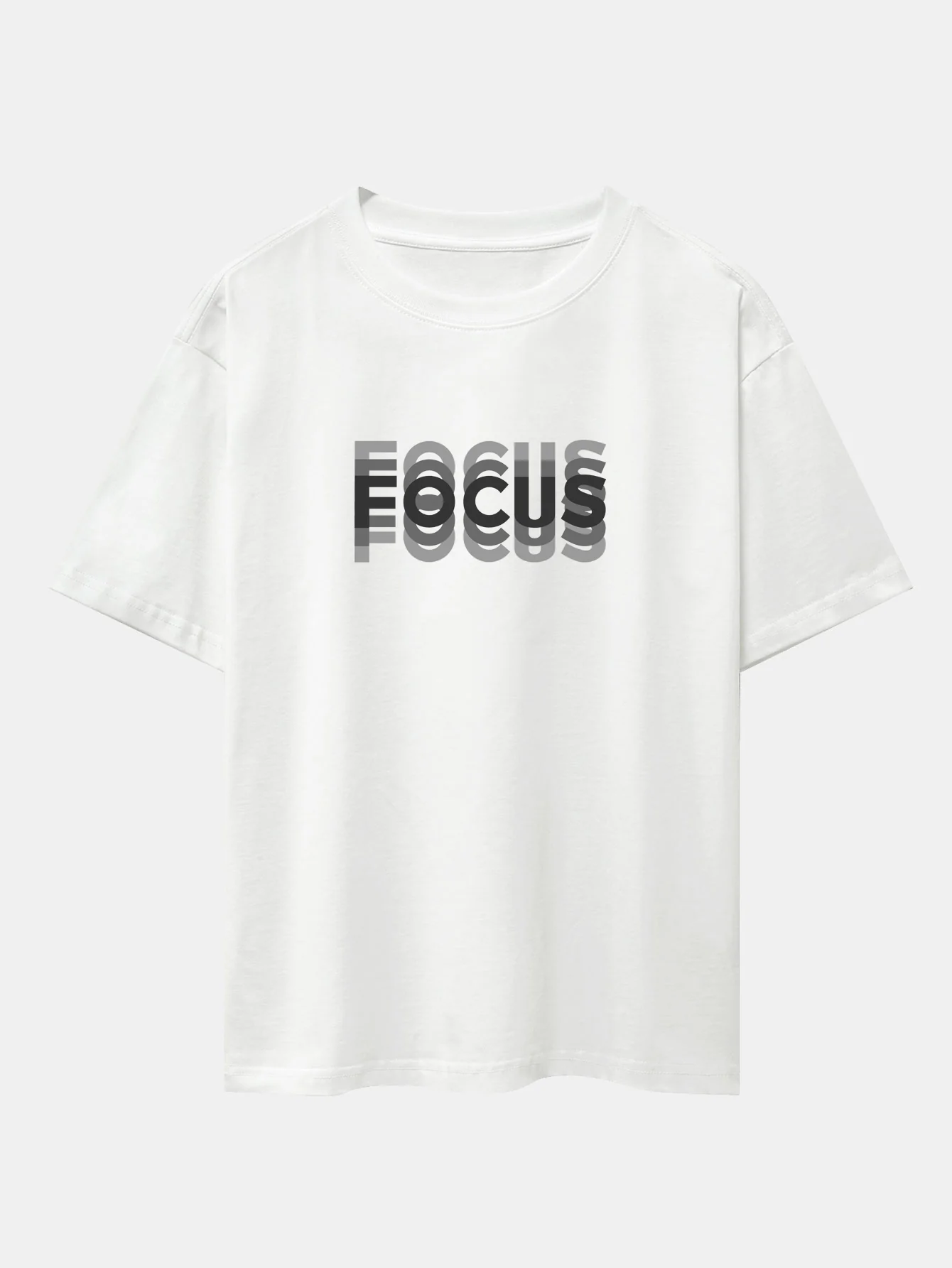 Focus Slogan Print Drop Shoulder Oversize T-Shirt - Image 9