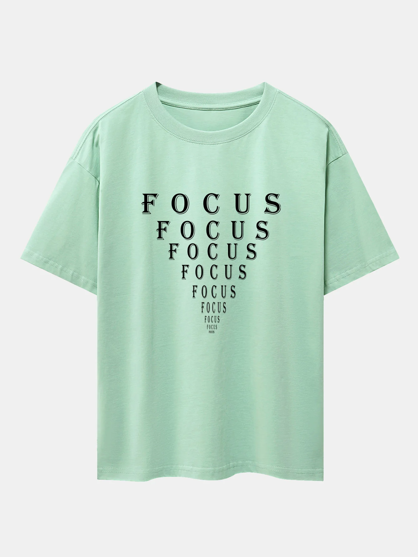 Focus Eye Chart Print Drop Shoulder Oversize T-Shirt - Image 11
