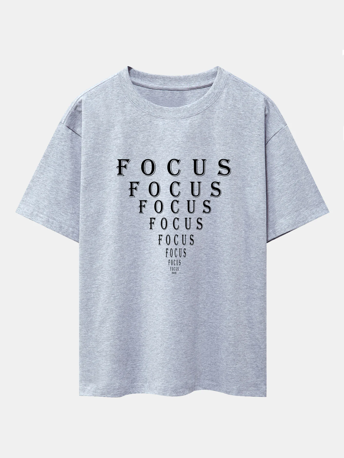Focus Eye Chart Print Drop Shoulder Oversize T-Shirt - Image 13