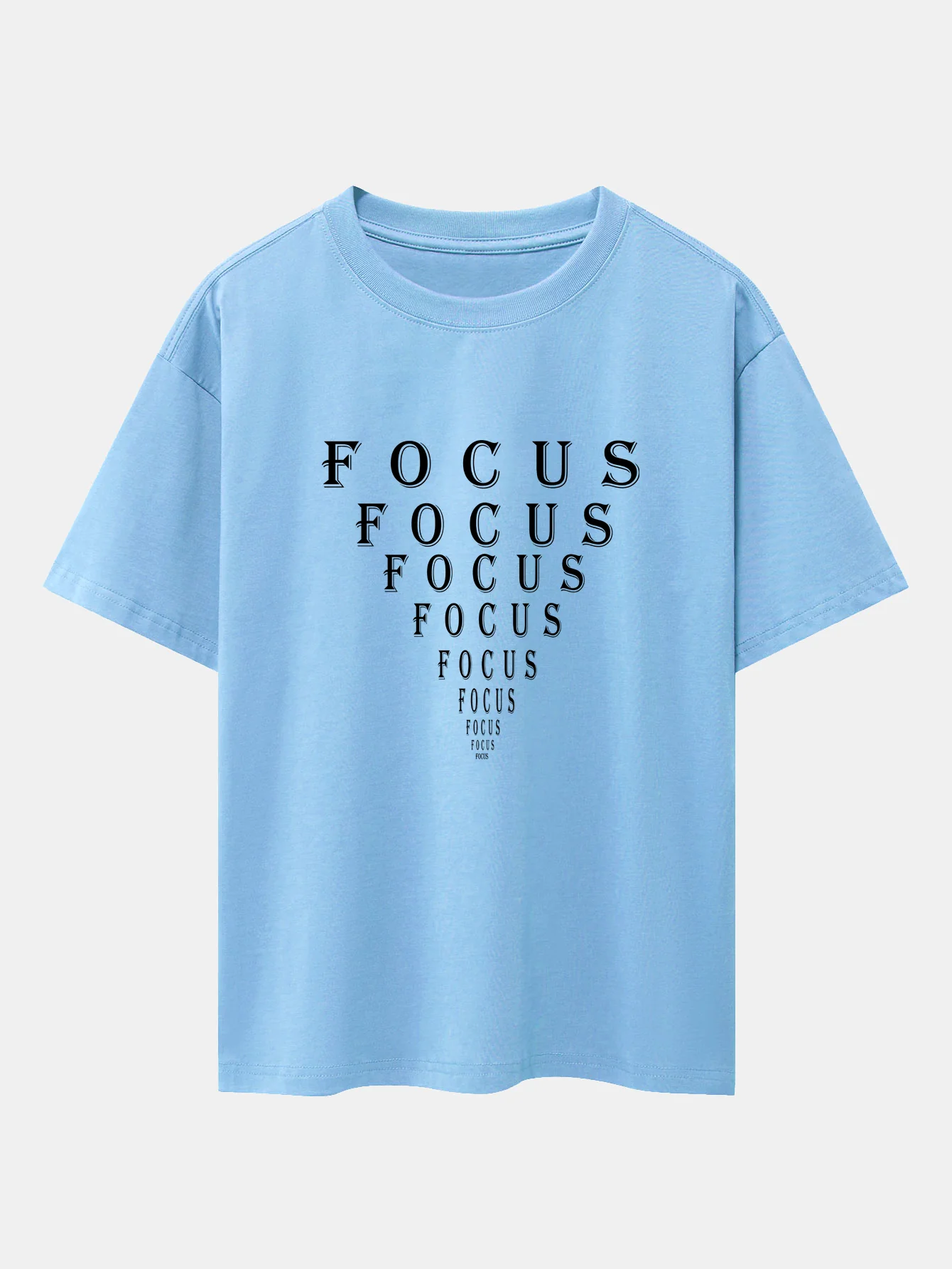Focus Eye Chart Print Drop Shoulder Oversize T-Shirt - Image 14