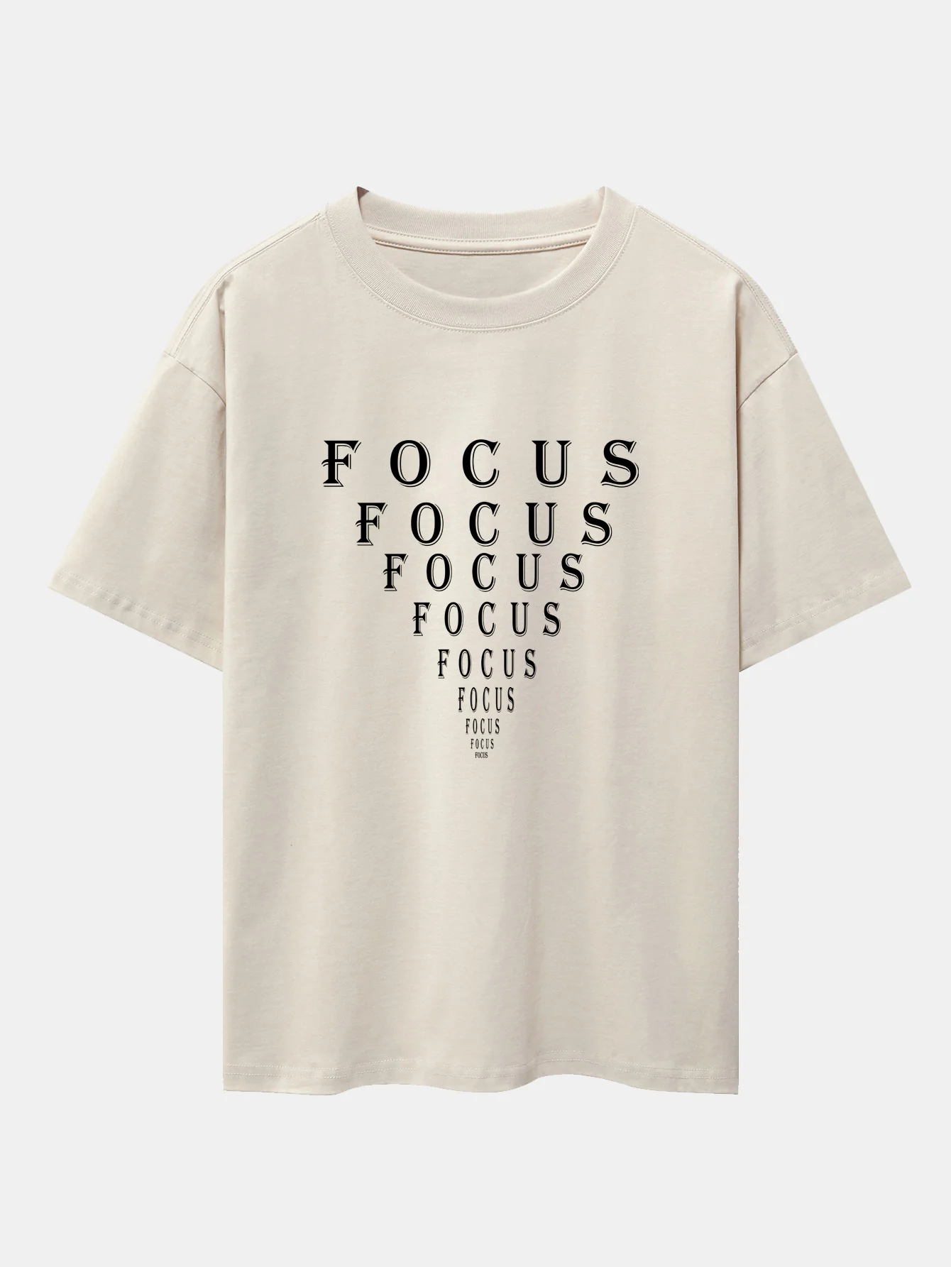 Focus Eye Chart Print Drop Shoulder Oversize T-Shirt - Image 3