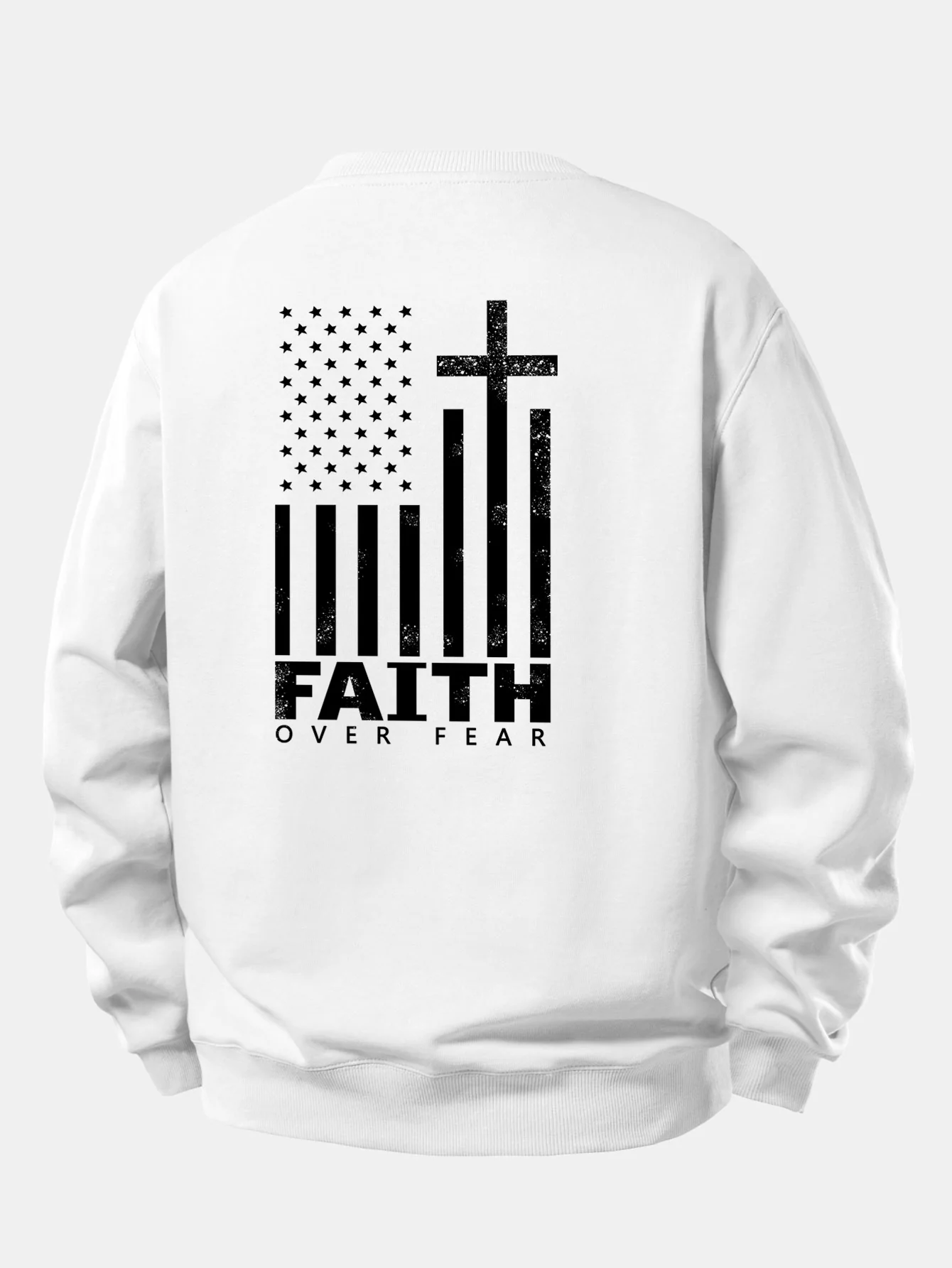 Freedom American Flag Print Relax Fit Sweatshirt - Image 11