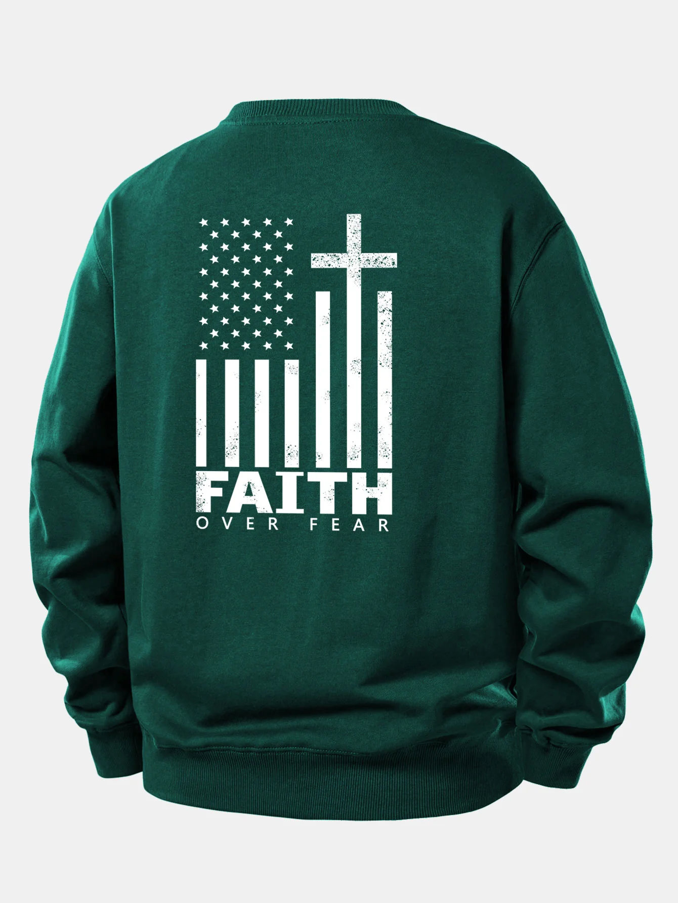 Freedom American Flag Print Relax Fit Sweatshirt - Image 13