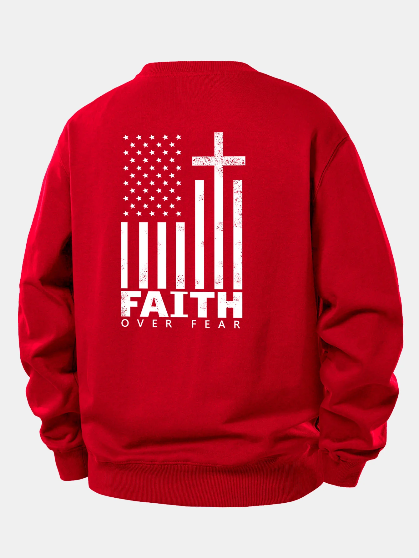 Freedom American Flag Print Relax Fit Sweatshirt - Image 17