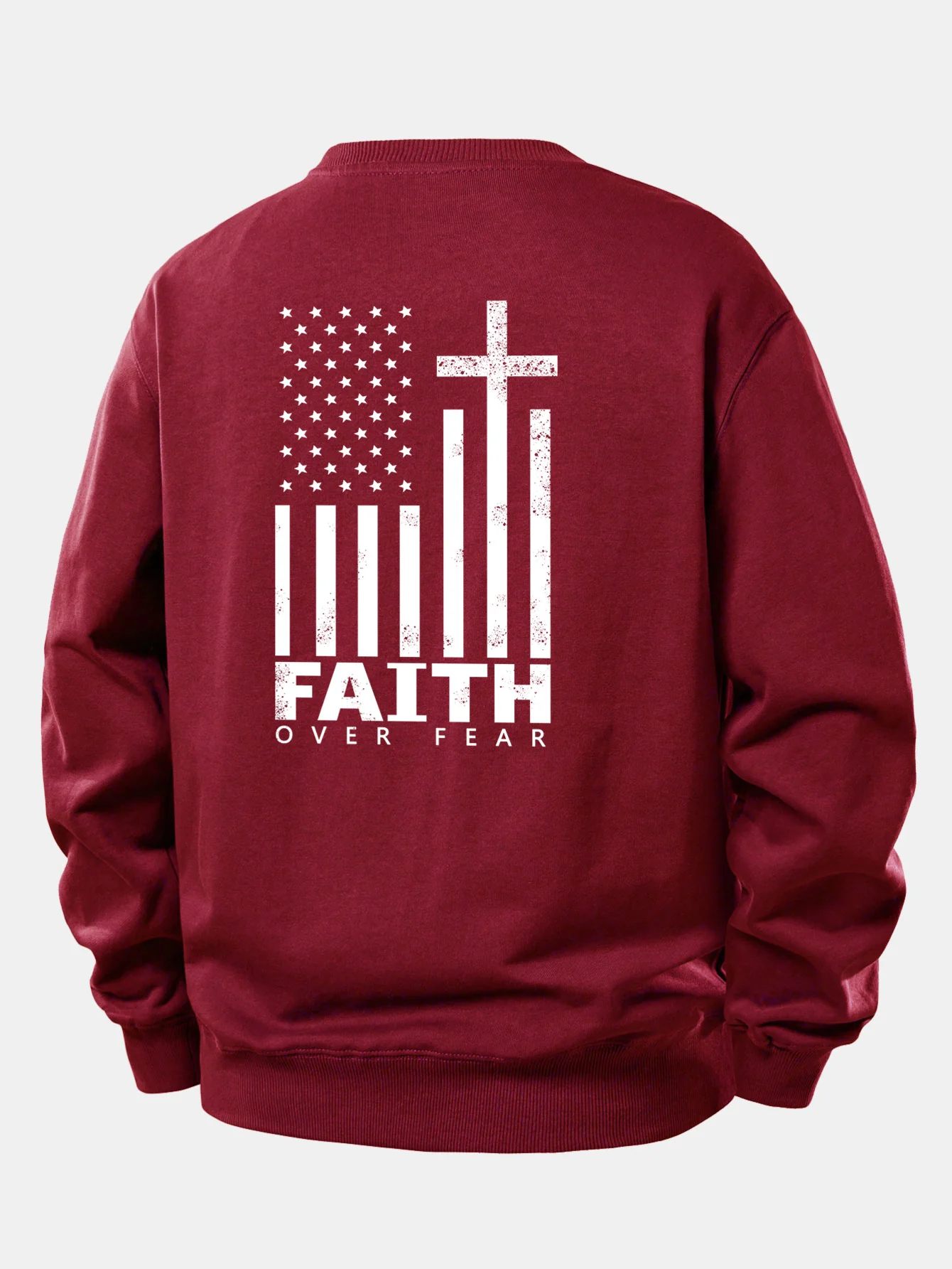 Freedom American Flag Print Relax Fit Sweatshirt - Image 19