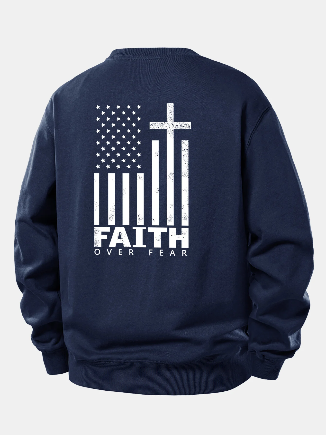 Freedom American Flag Print Relax Fit Sweatshirt - Image 3
