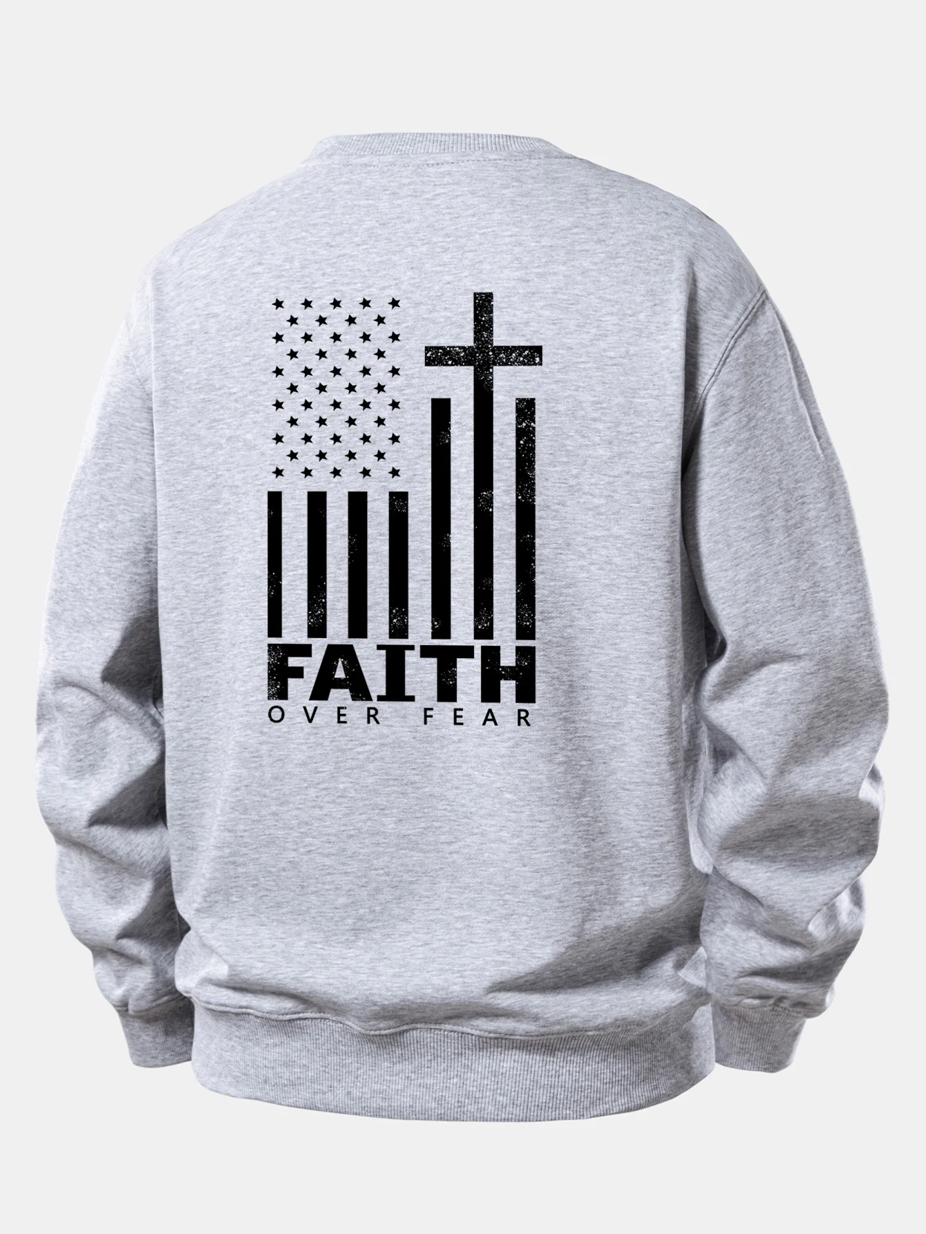 Freedom American Flag Print Relax Fit Sweatshirt - Image 7