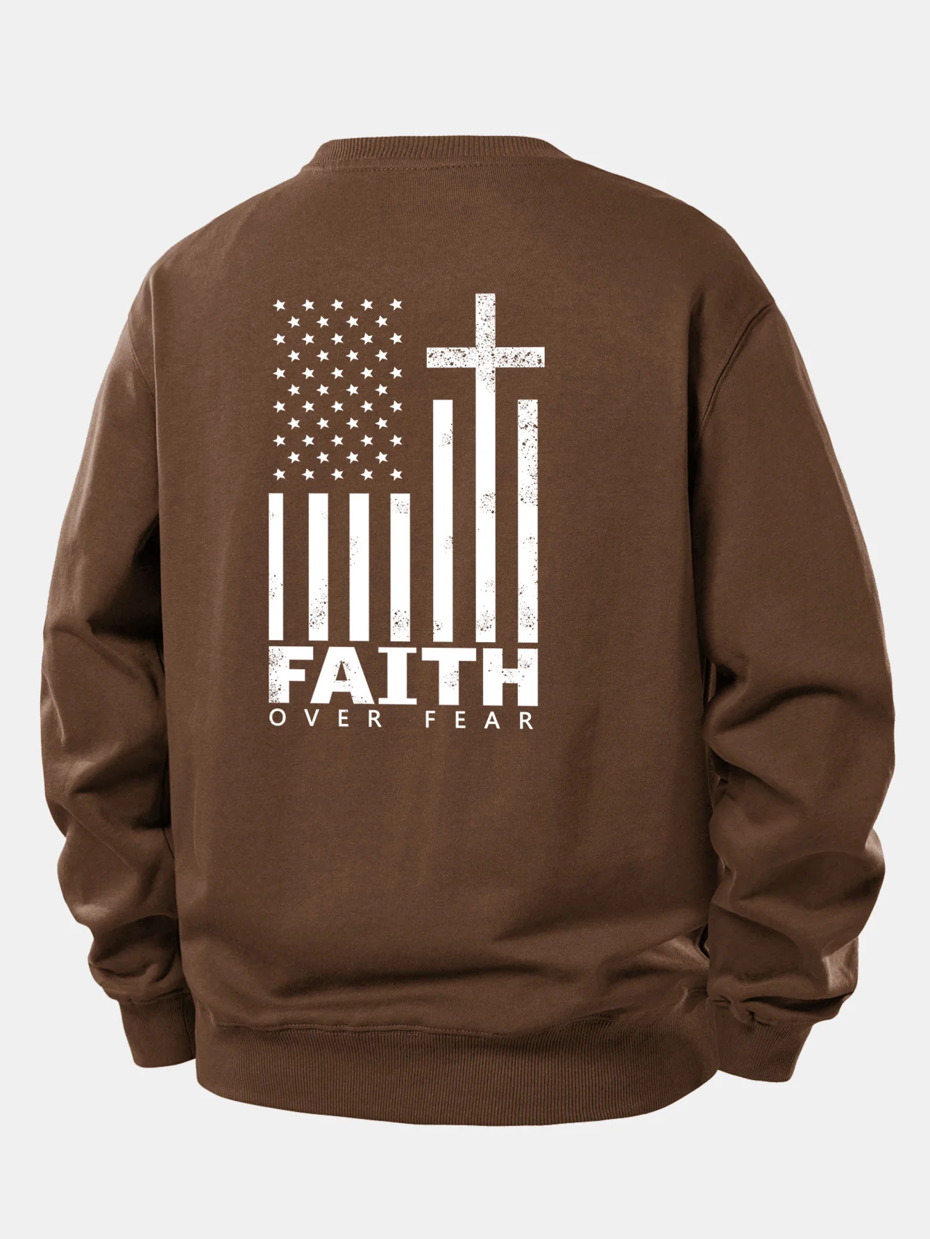 Freedom American Flag Print Relax Fit Sweatshirt - Image 9