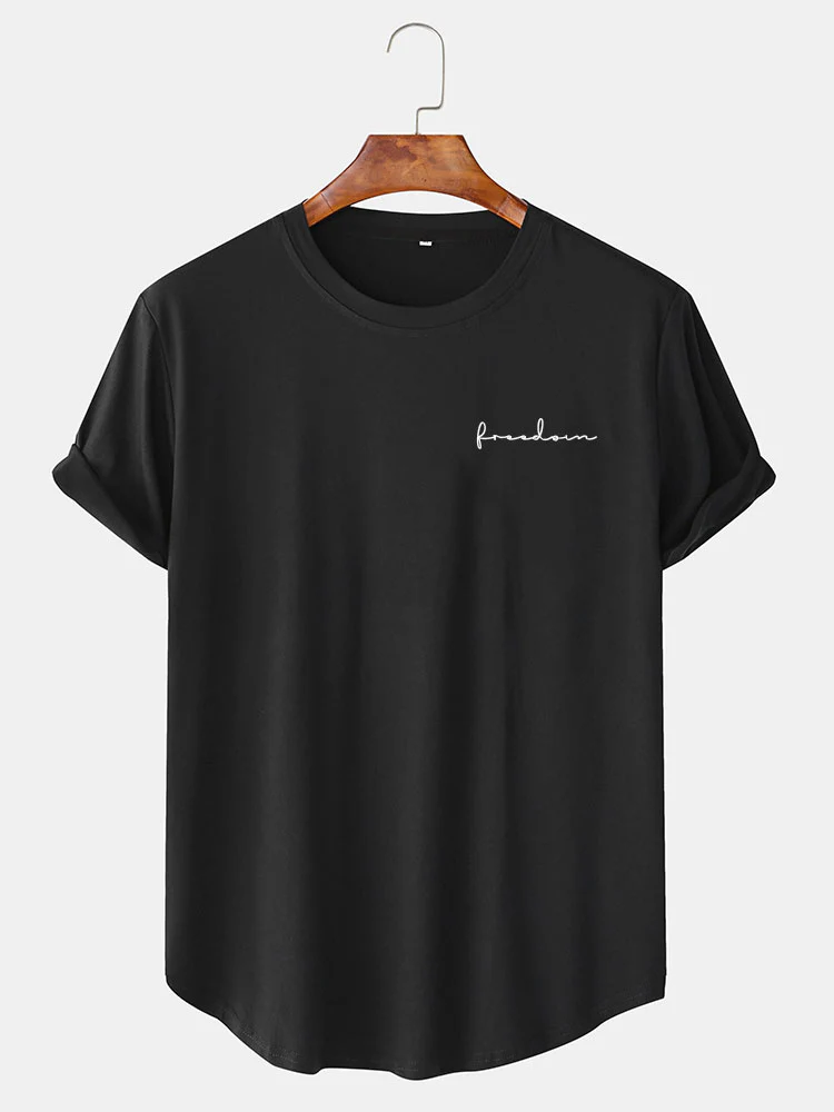 Freedom Print Arc Hem T-Shirt - Image 2