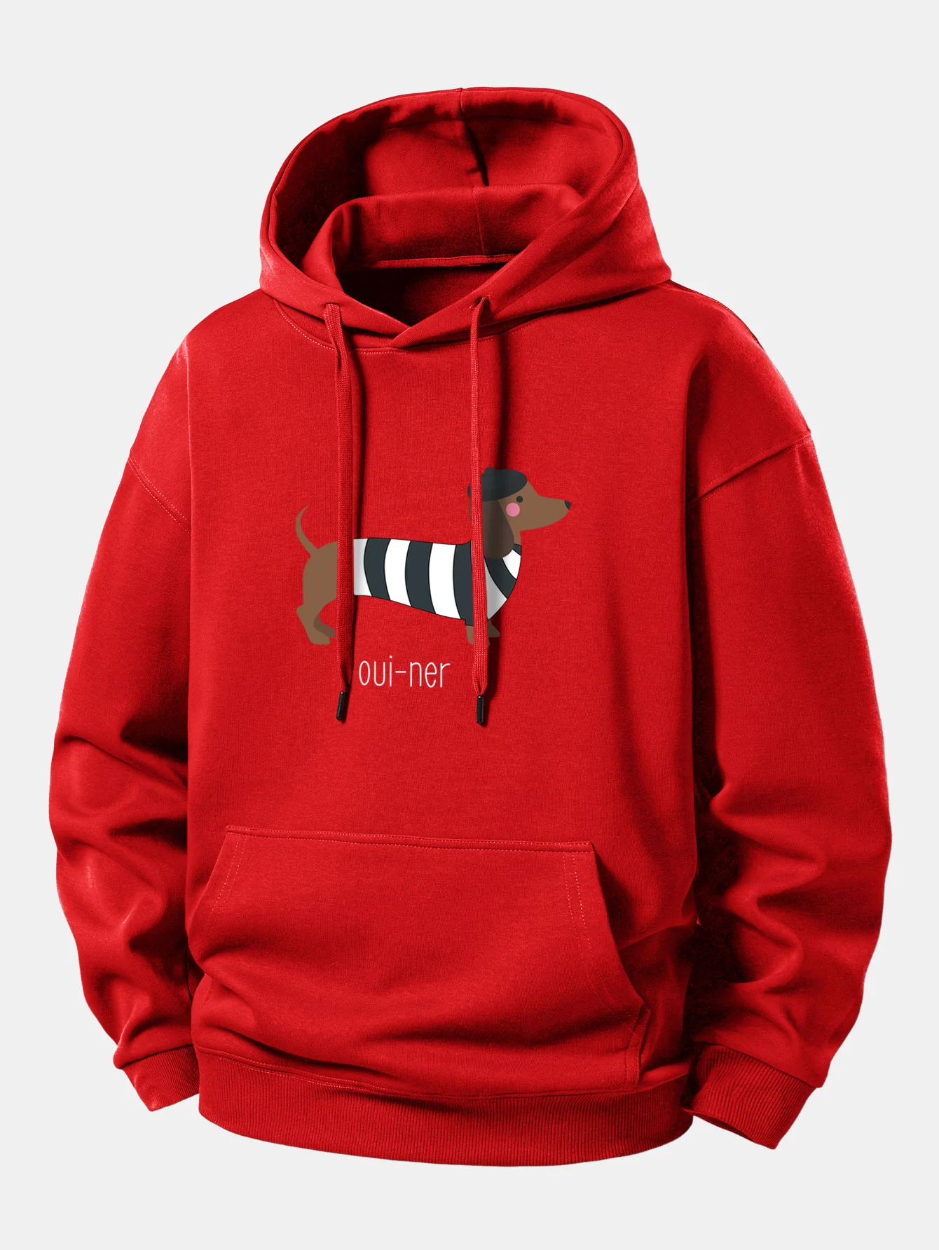 French Dachshund Print Relax Fit Hoodie - Image 11