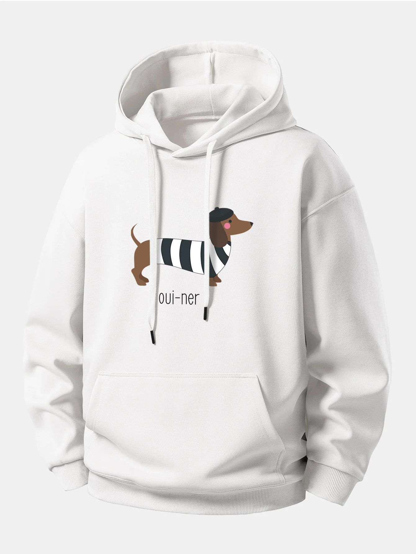 French Dachshund Print Relax Fit Hoodie - Image 2