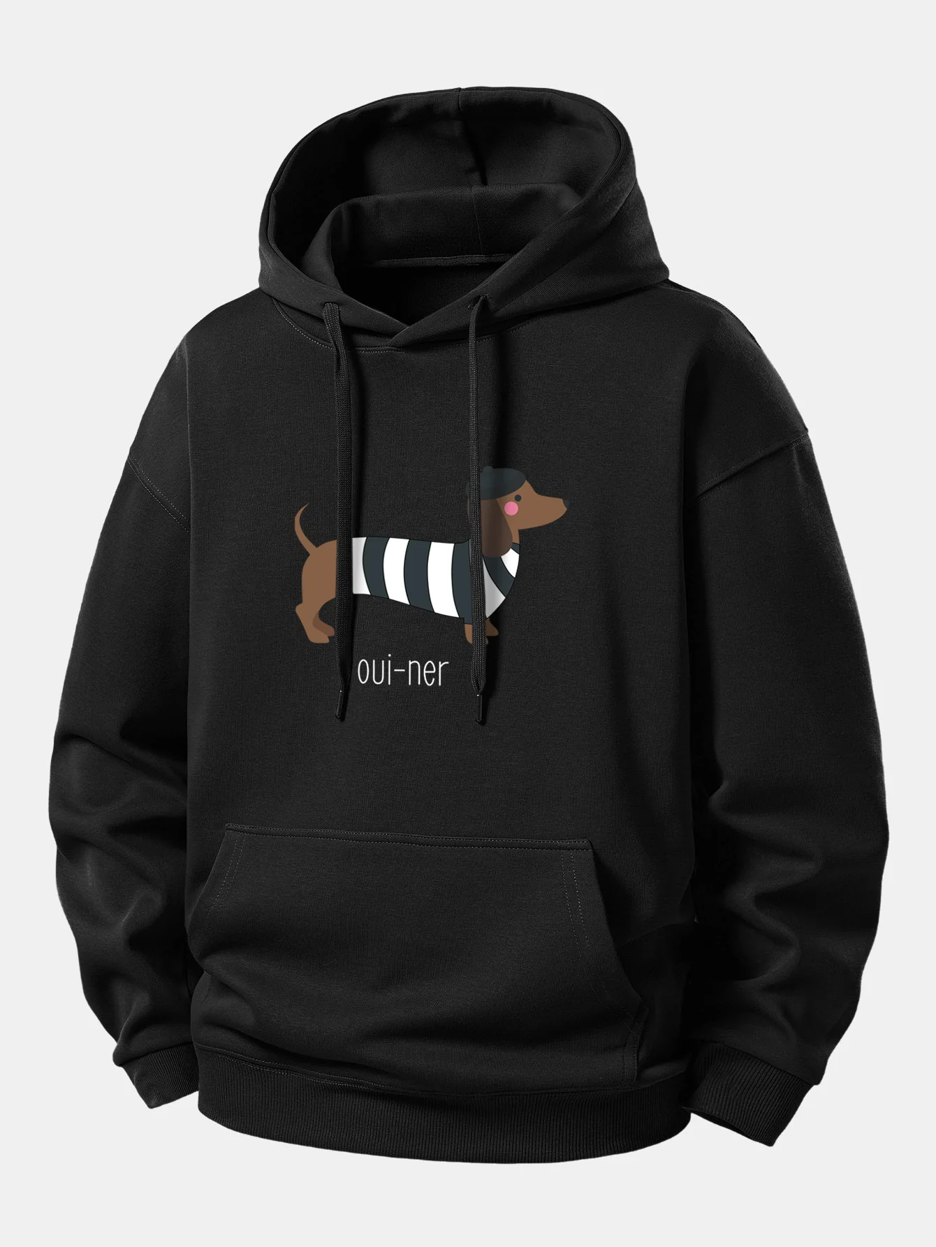 French Dachshund Print Relax Fit Hoodie - Image 4