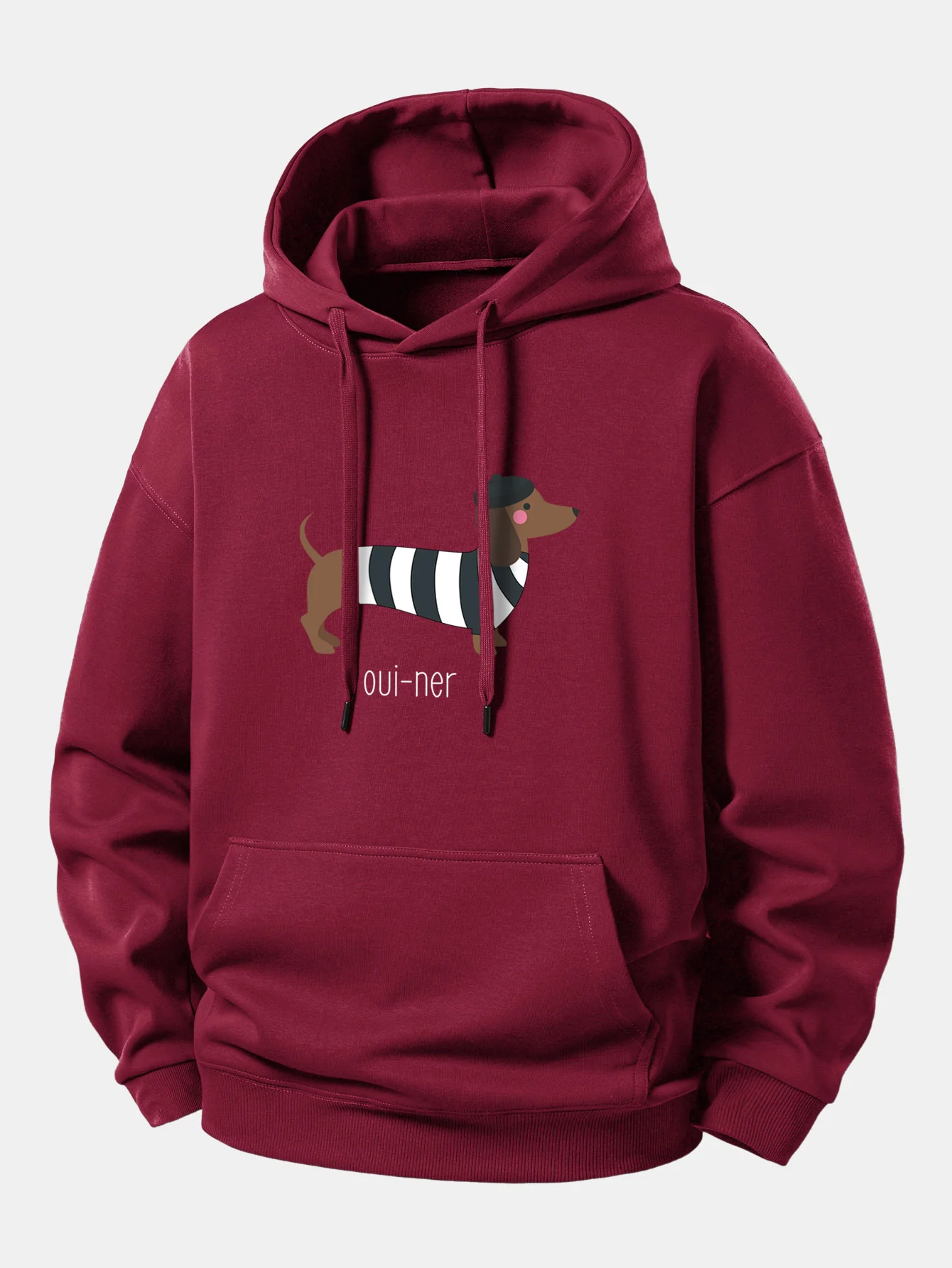 French Dachshund Print Relax Fit Hoodie - Image 6