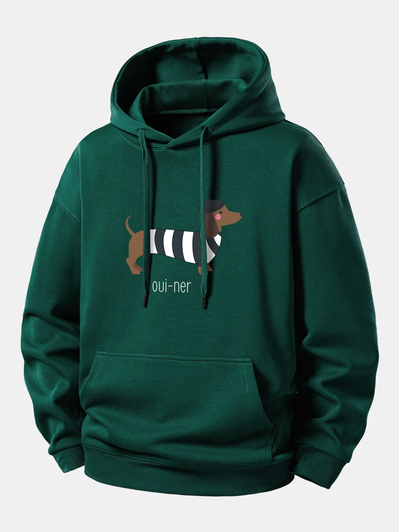 French Dachshund Print Relax Fit Hoodie - Image 7