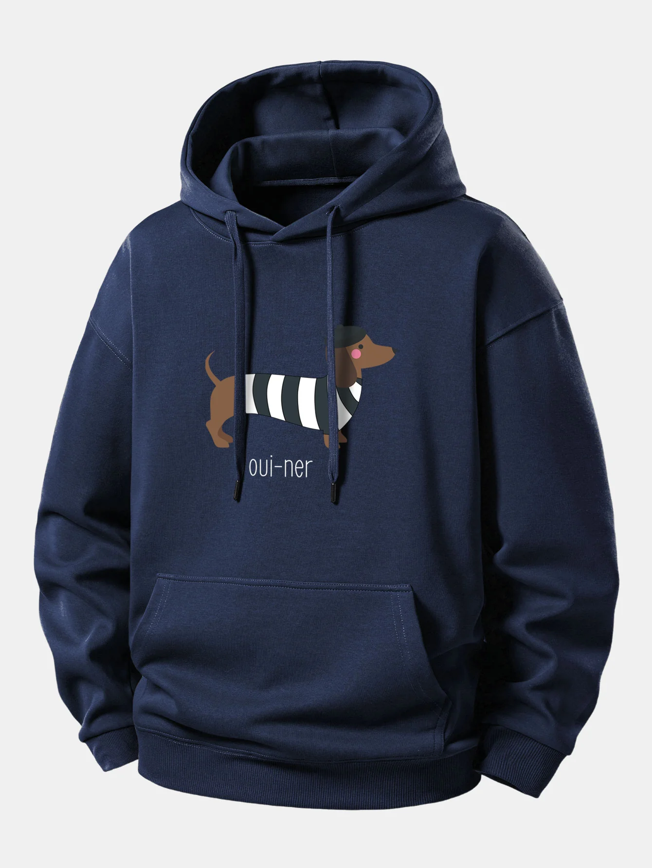 French Dachshund Print Relax Fit Hoodie - Image 9