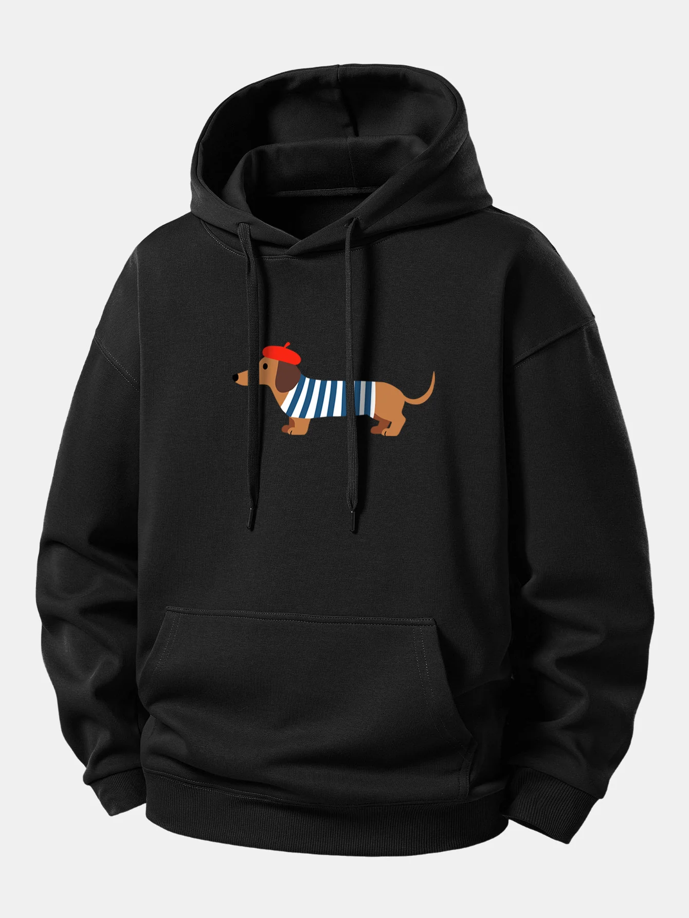 French Dachshund Print Relax Fit Hoodie - Image 2