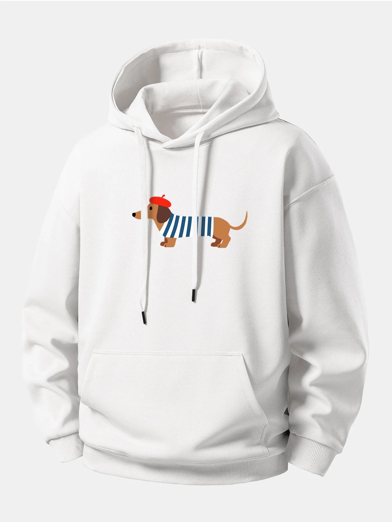 French Dachshund Print Relax Fit Hoodie - Image 4