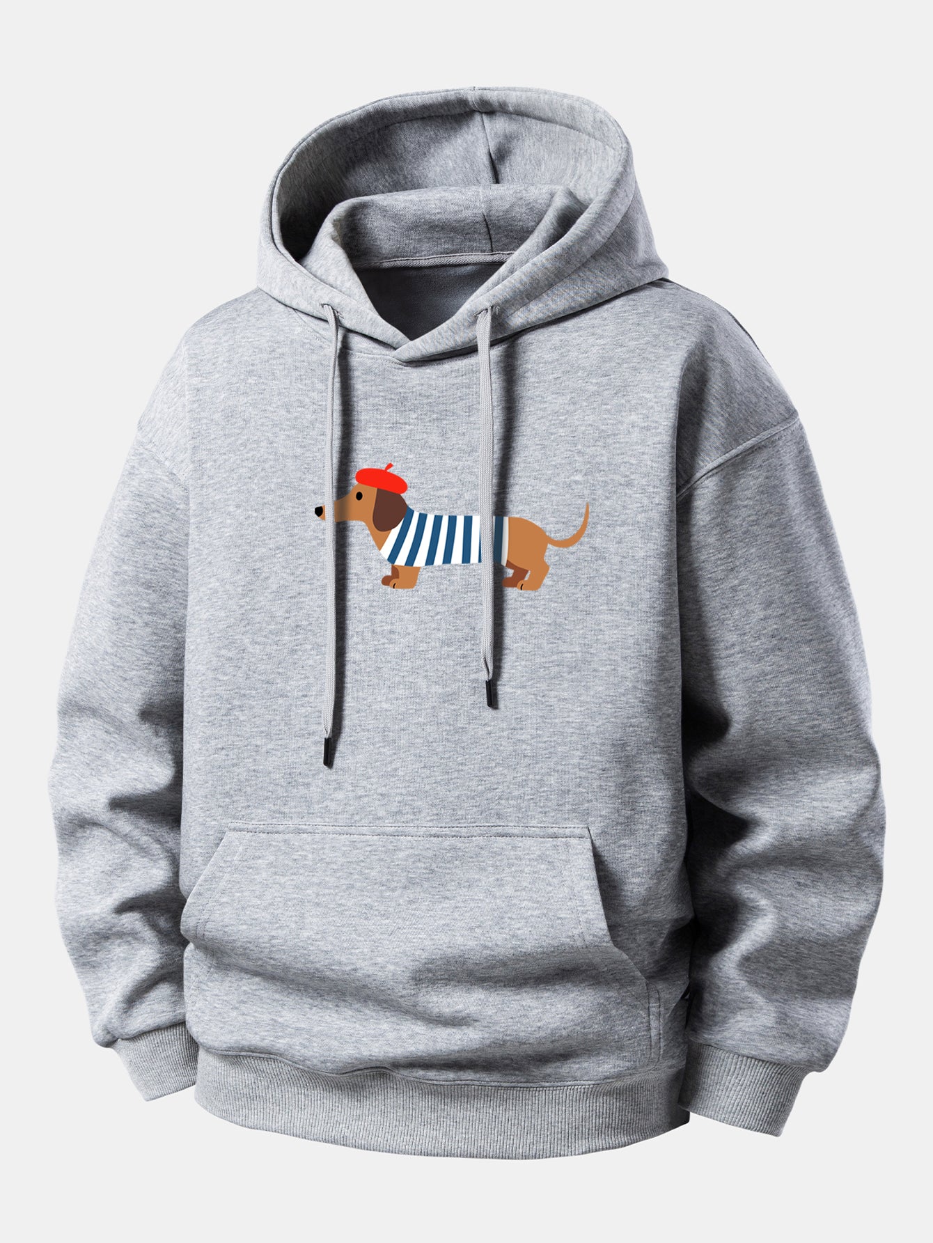 French Dachshund Print Relax Fit Hoodie - Image 5