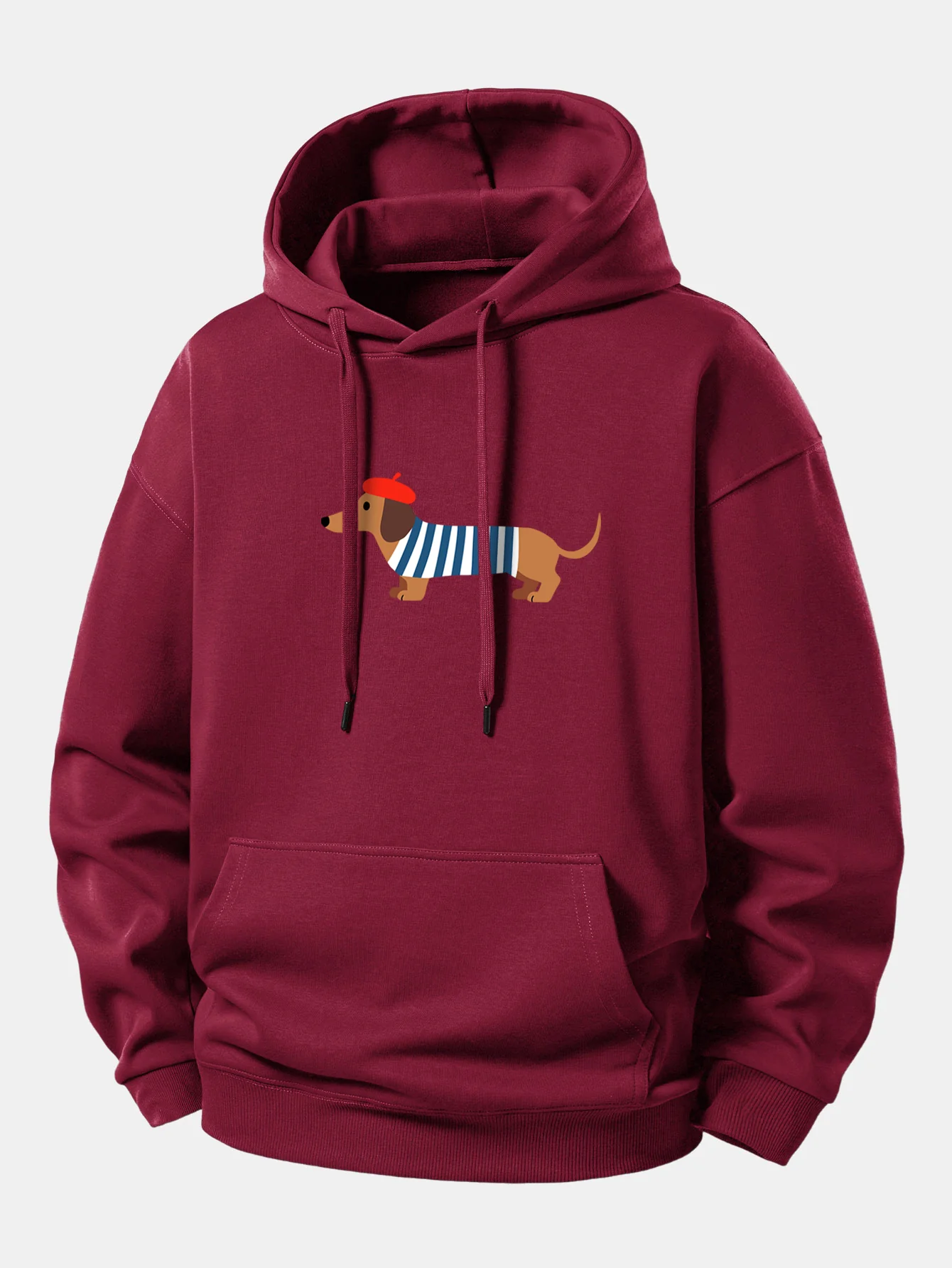 French Dachshund Print Relax Fit Hoodie - Image 6