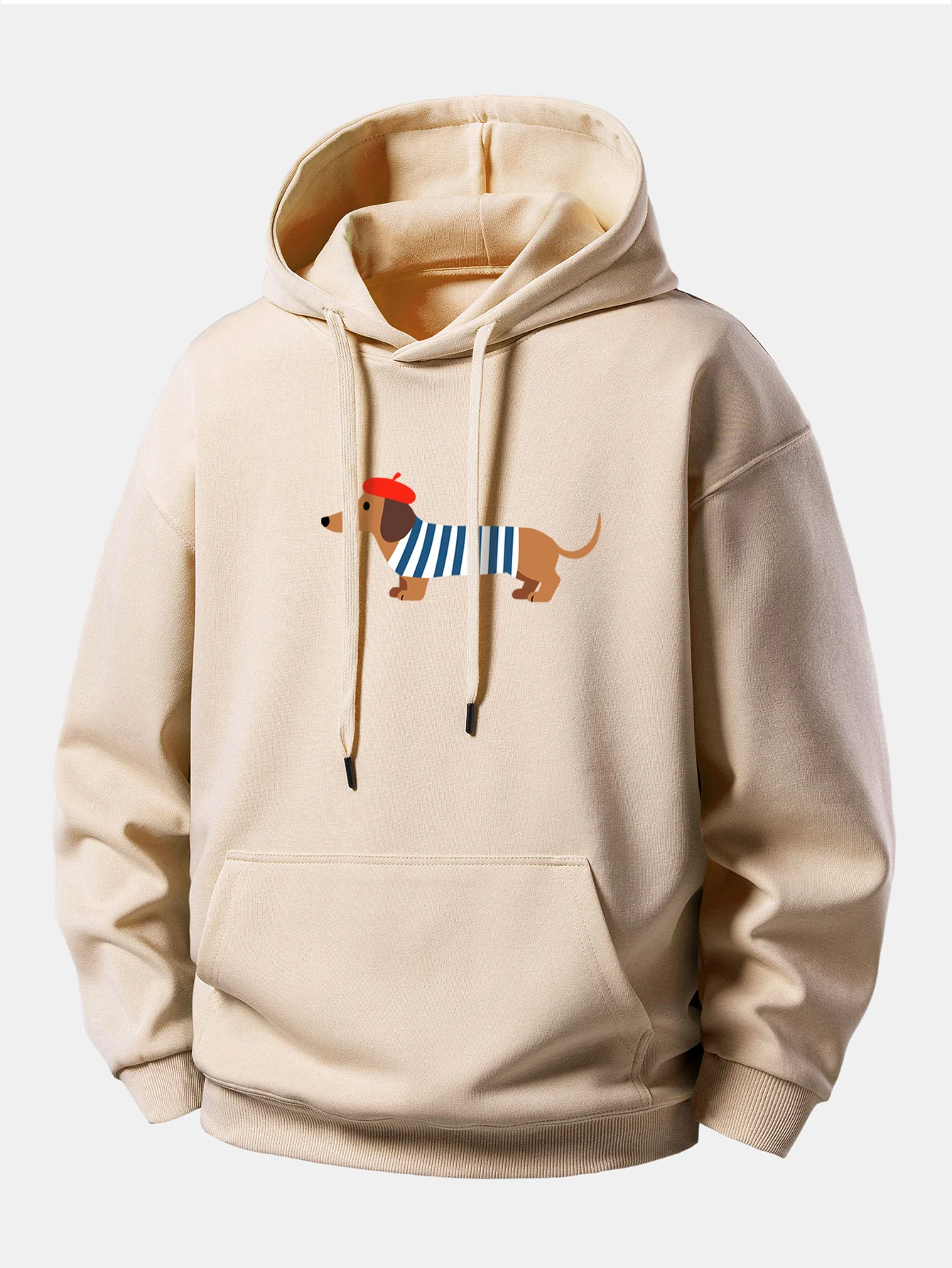 French Dachshund Print Relax Fit Hoodie - Image 7