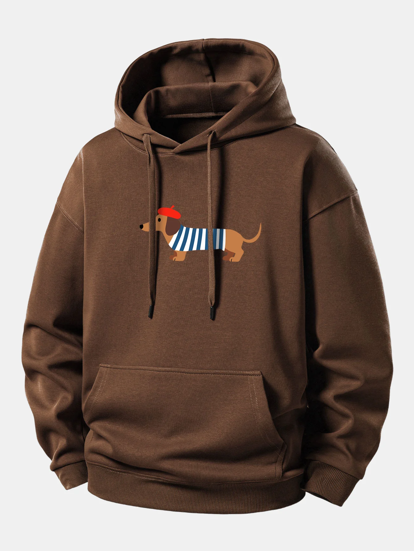 French Dachshund Print Relax Fit Hoodie - Image 8