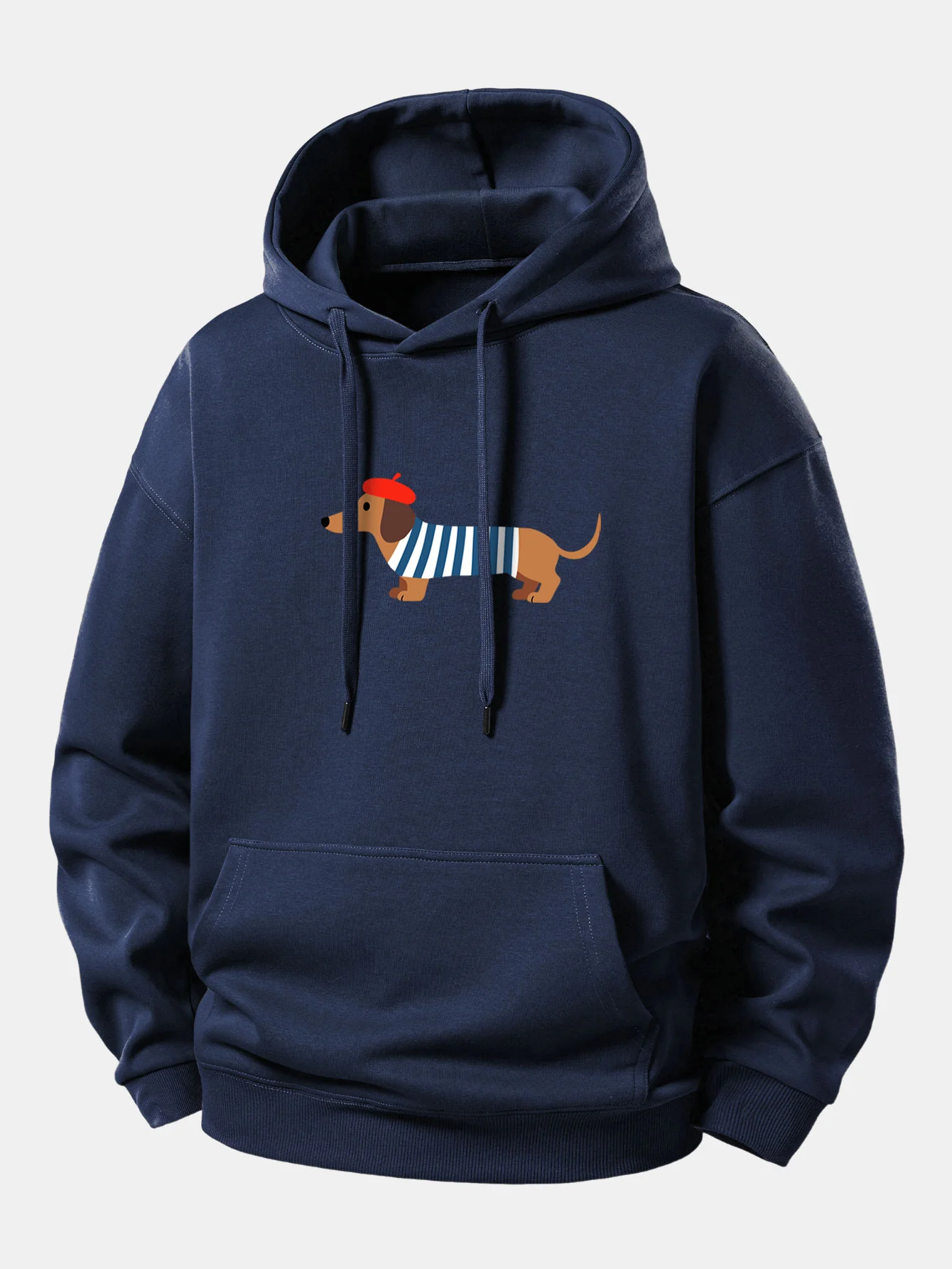 French Dachshund Print Relax Fit Hoodie - Image 9